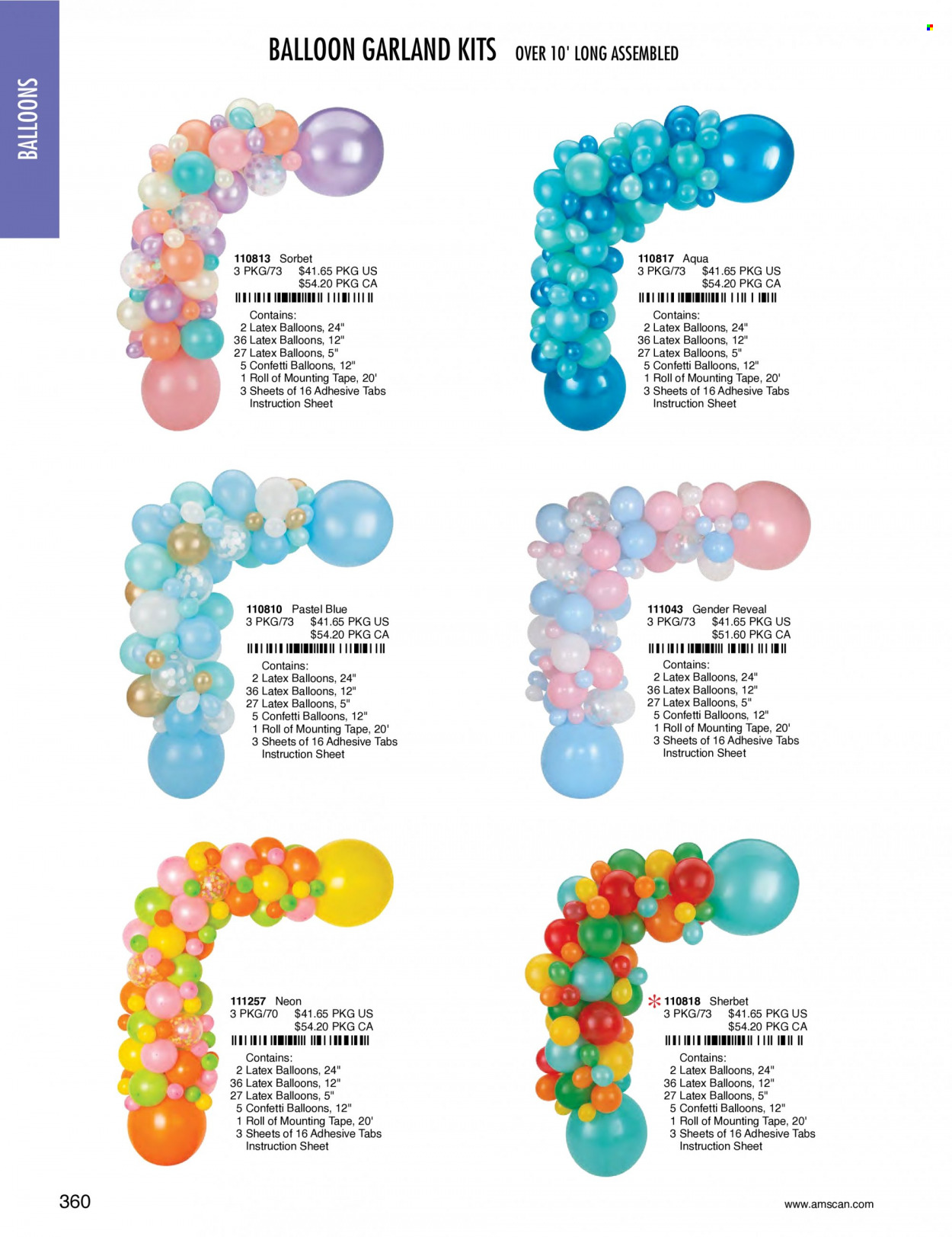 thumbnail - Amscan Flyer - Sales products - balloons, garland. Page 363.