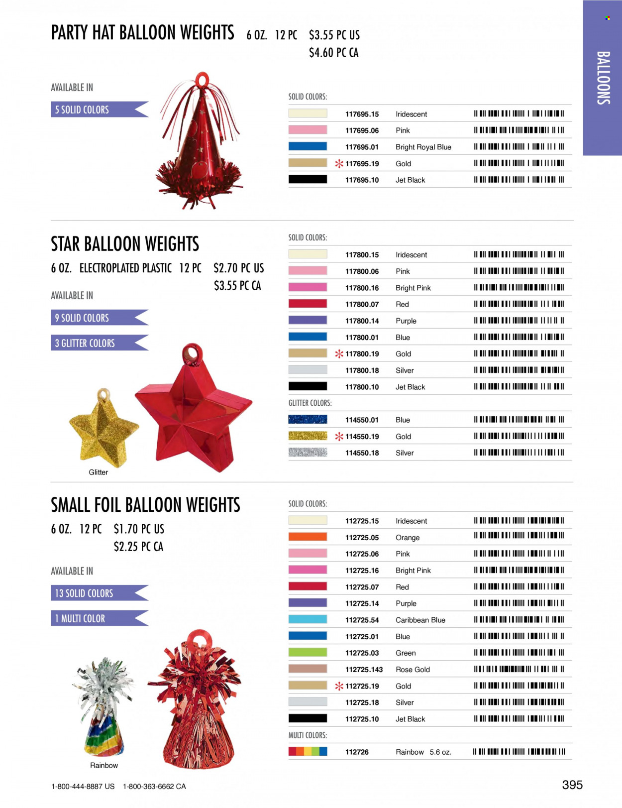 thumbnail - Amscan Flyer - Sales products - glitter, balloons. Page 398.