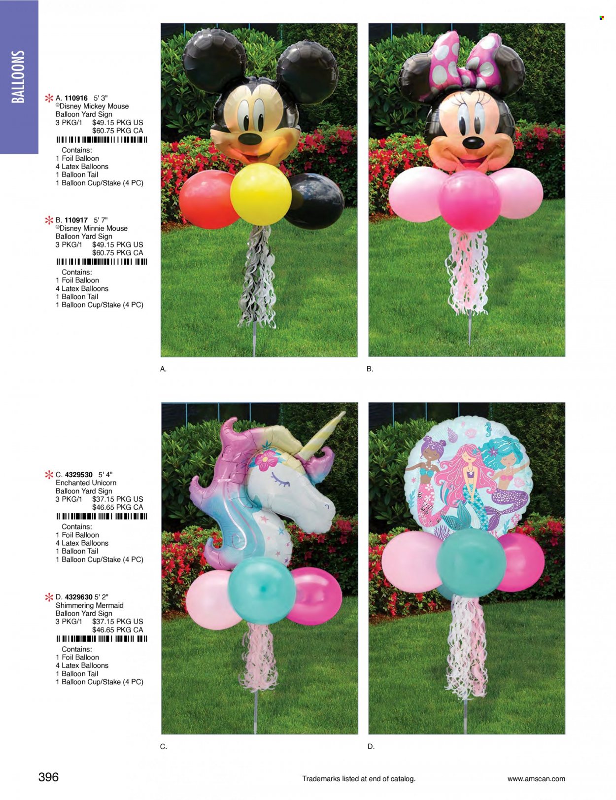 thumbnail - Amscan Flyer - Sales products - Disney, cup, Mickey Mouse, Minnie Mouse, balloons. Page 399.
