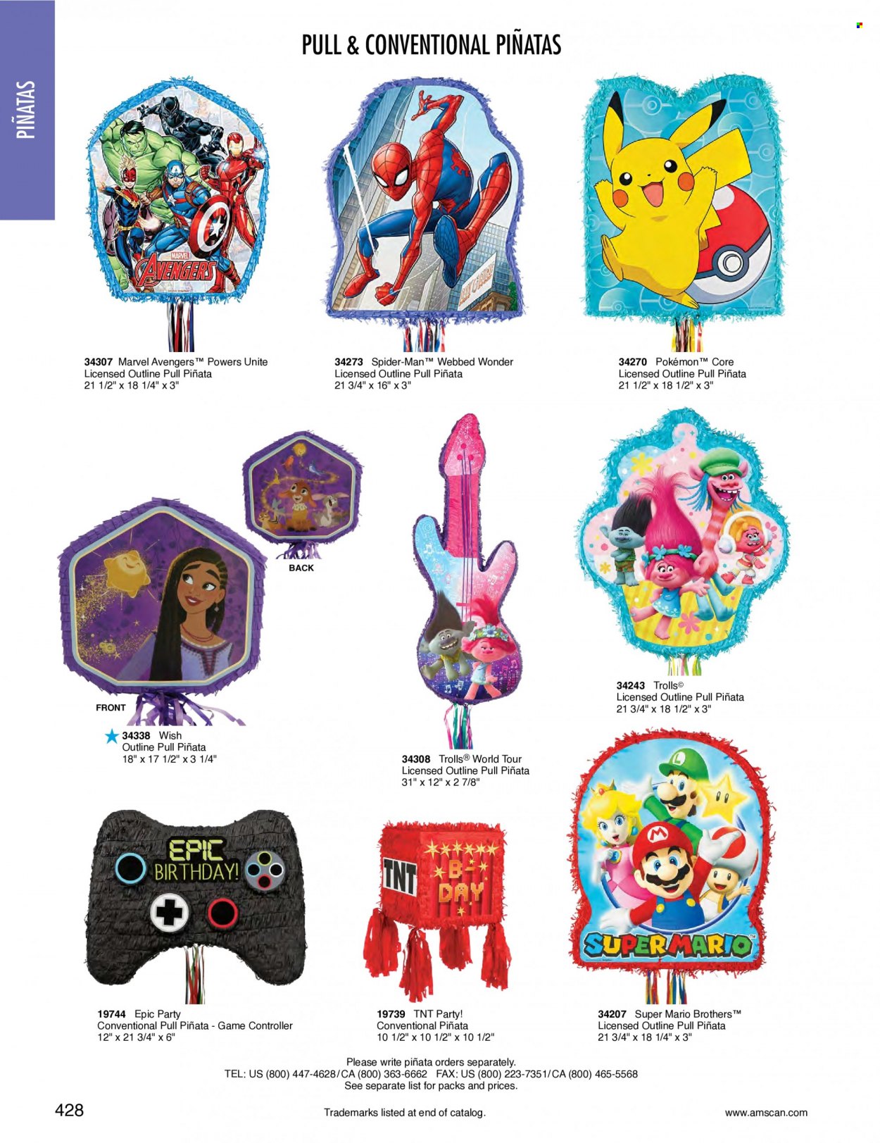 thumbnail - Amscan Flyer - Sales products - Avengers, Marvel, Pokémon. Page 431.