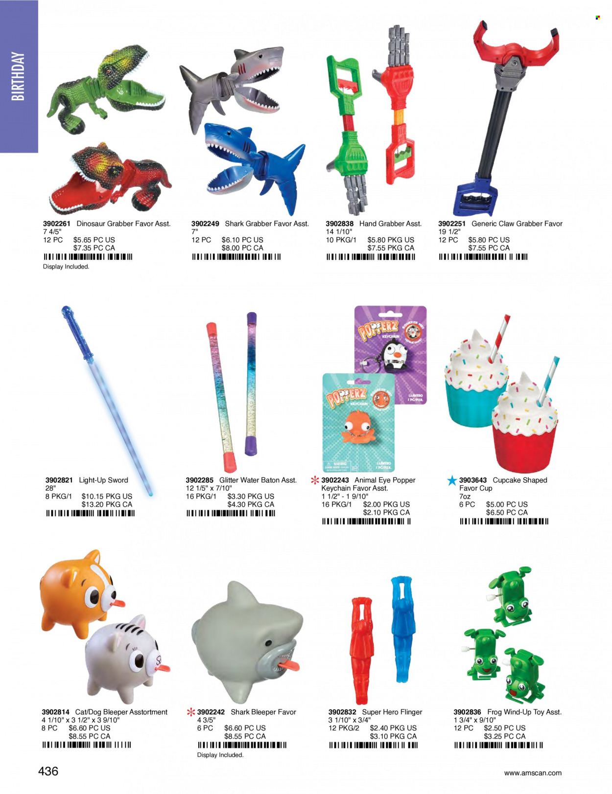 thumbnail - Amscan Flyer - Sales products - cup, glitter, toys, dinosaur. Page 439.