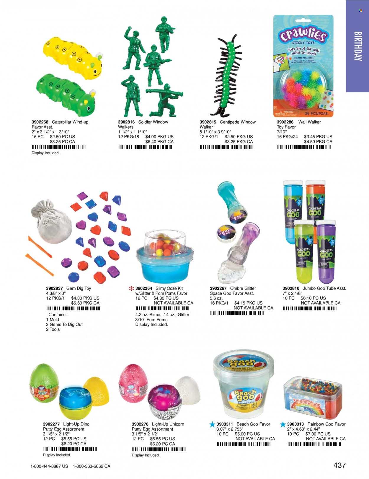 thumbnail - Amscan Flyer - Sales products - glitter, toys, Pom Poms, Slime. Page 440.