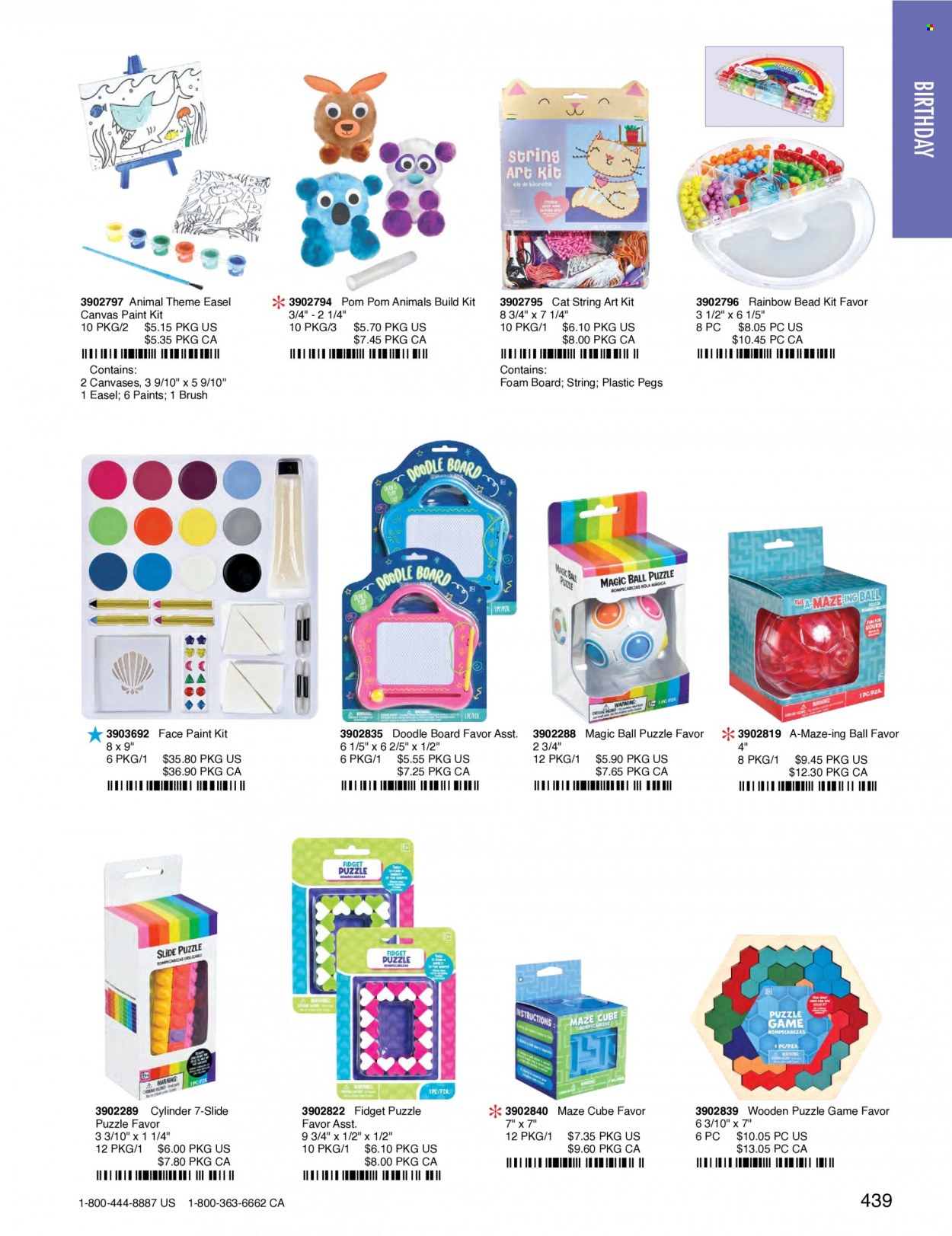 thumbnail - Amscan Flyer - Sales products - canvas, easel, creative accessories, puzzle, face paint. Page 442.