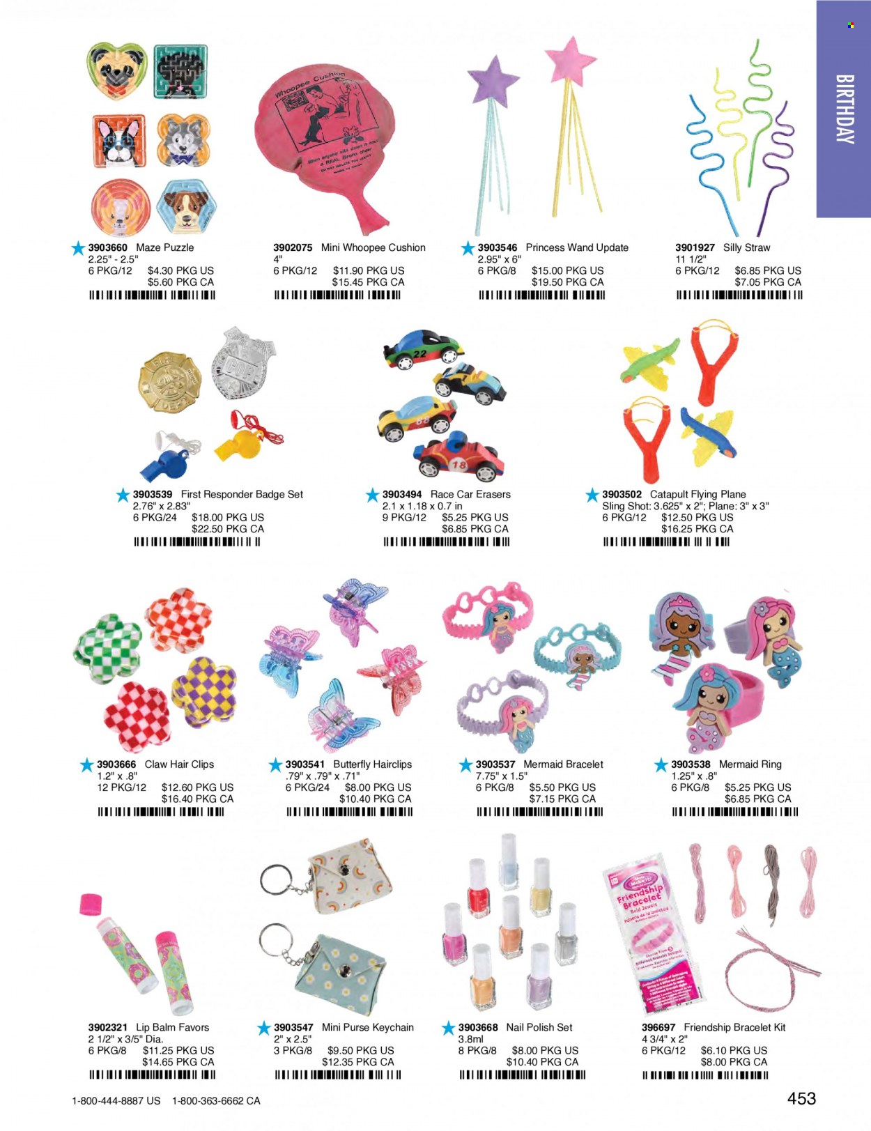 thumbnail - Amscan Flyer - Sales products - straw, eraser, cushion, puzzle, princess. Page 456.