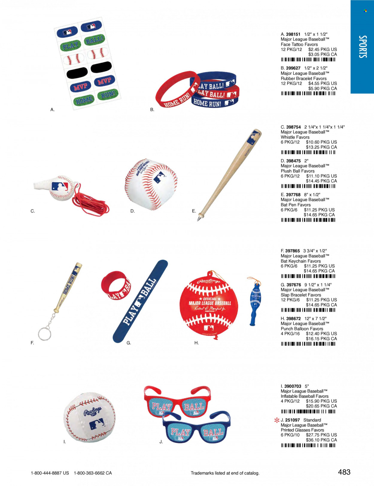 thumbnail - Amscan Flyer - Sales products - pen, eraser, balloons. Page 486.