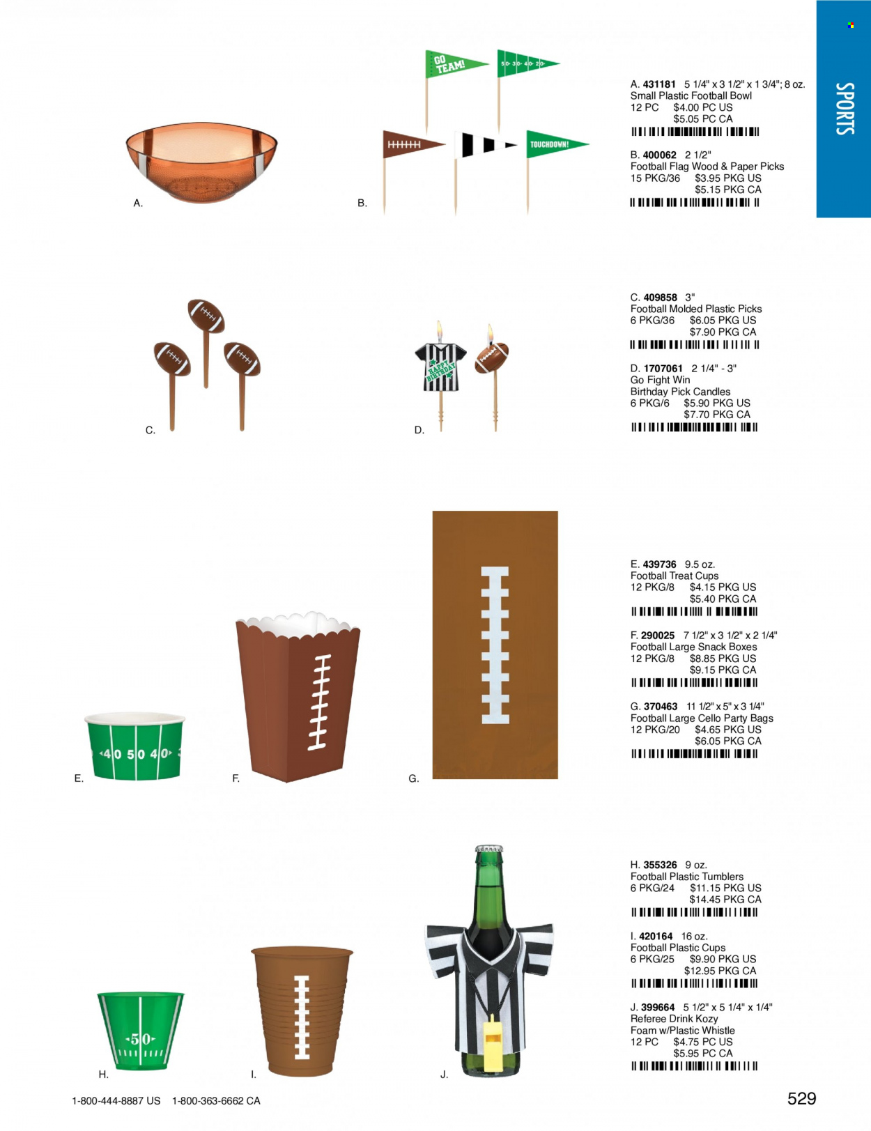 thumbnail - Amscan Flyer - Sales products - tumbler, cup, bowl, paper, Cello, candle, plastic cup, flag. Page 532.