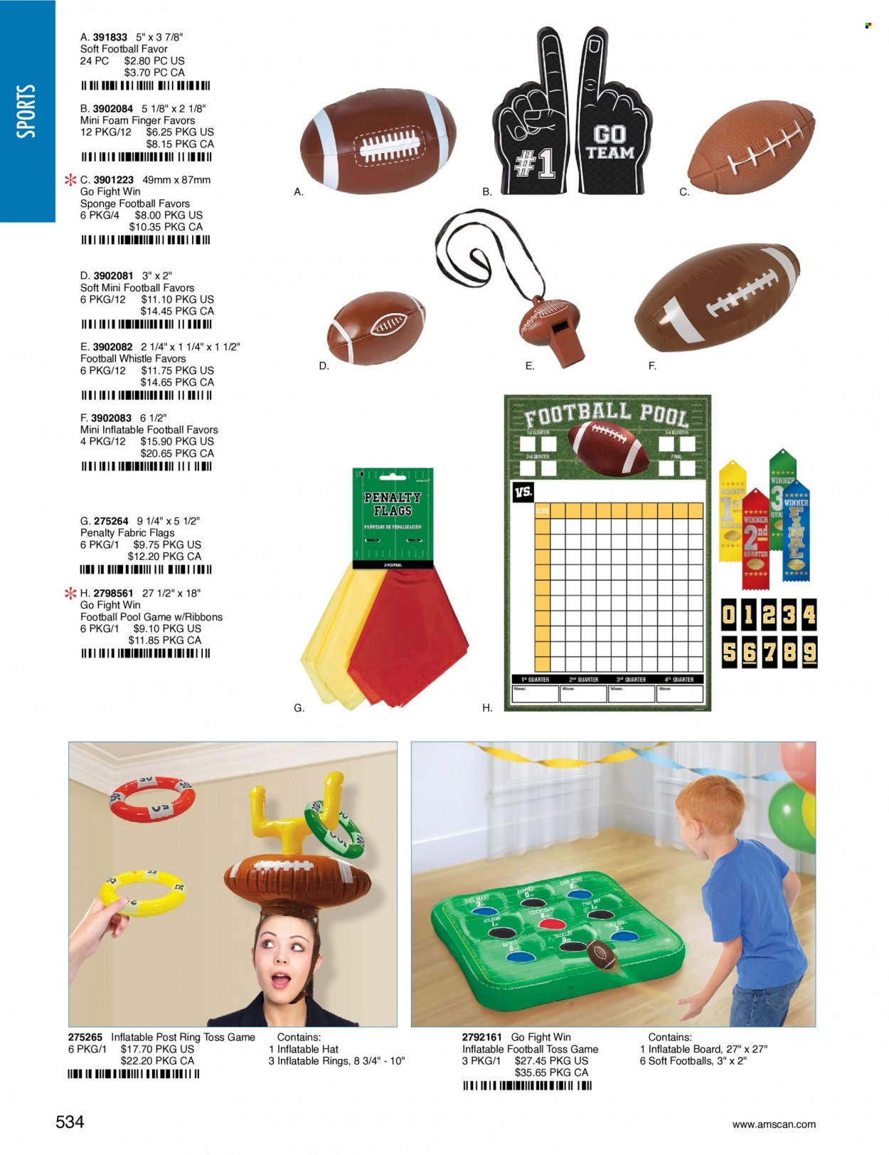 thumbnail - Amscan Flyer - Sales products - Toss game, goal. Page 537.