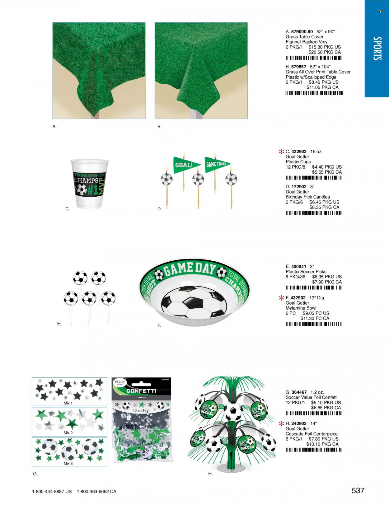 thumbnail - Amscan Flyer - Sales products - cup, bowl, candle, plastic cup, goal. Page 540.