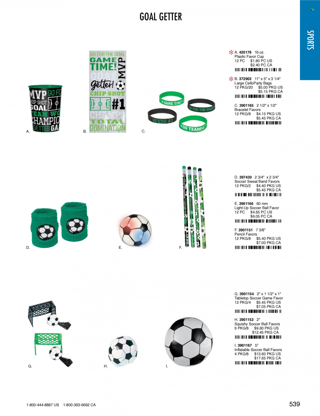 thumbnail - Amscan Flyer - Sales products - bag, pencil, goal, playground ball. Page 542.