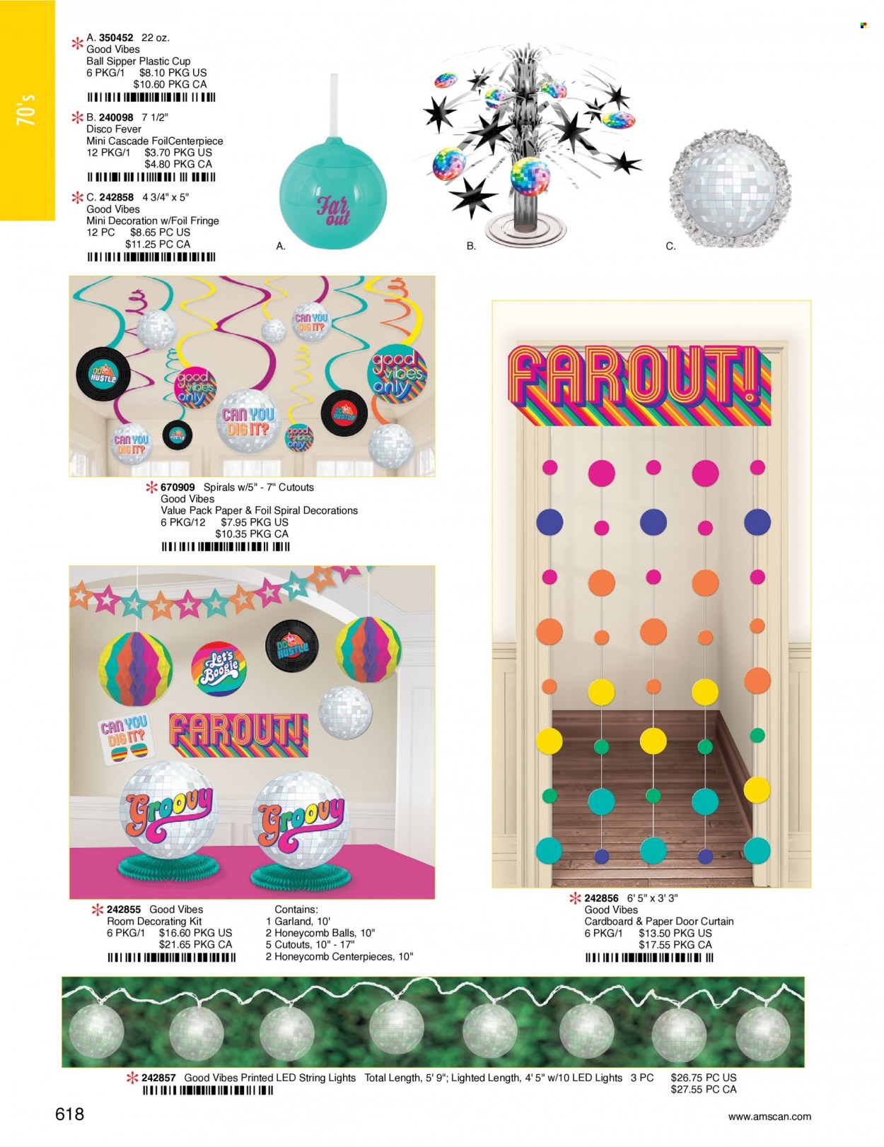 thumbnail - Amscan Flyer - Sales products - cup, paper, plastic cup, garland. Page 621.