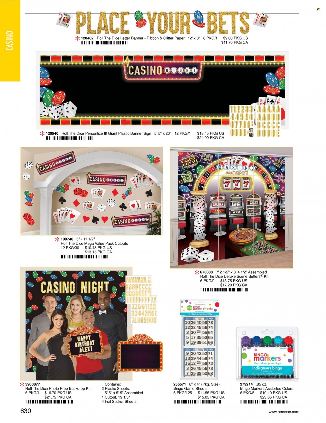 thumbnail - Amscan Flyer - Sales products - glitter, sticker, marker, paper. Page 633.