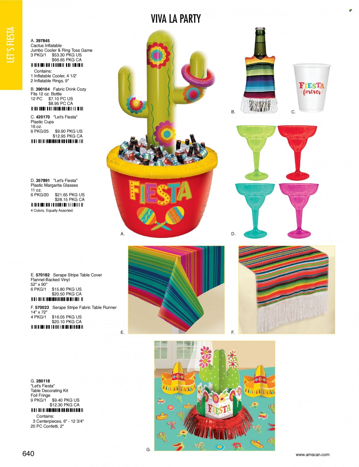 thumbnail - Amscan Flyer - Sales products - cup, plastic cup, table runner, Toss game. Page 643.