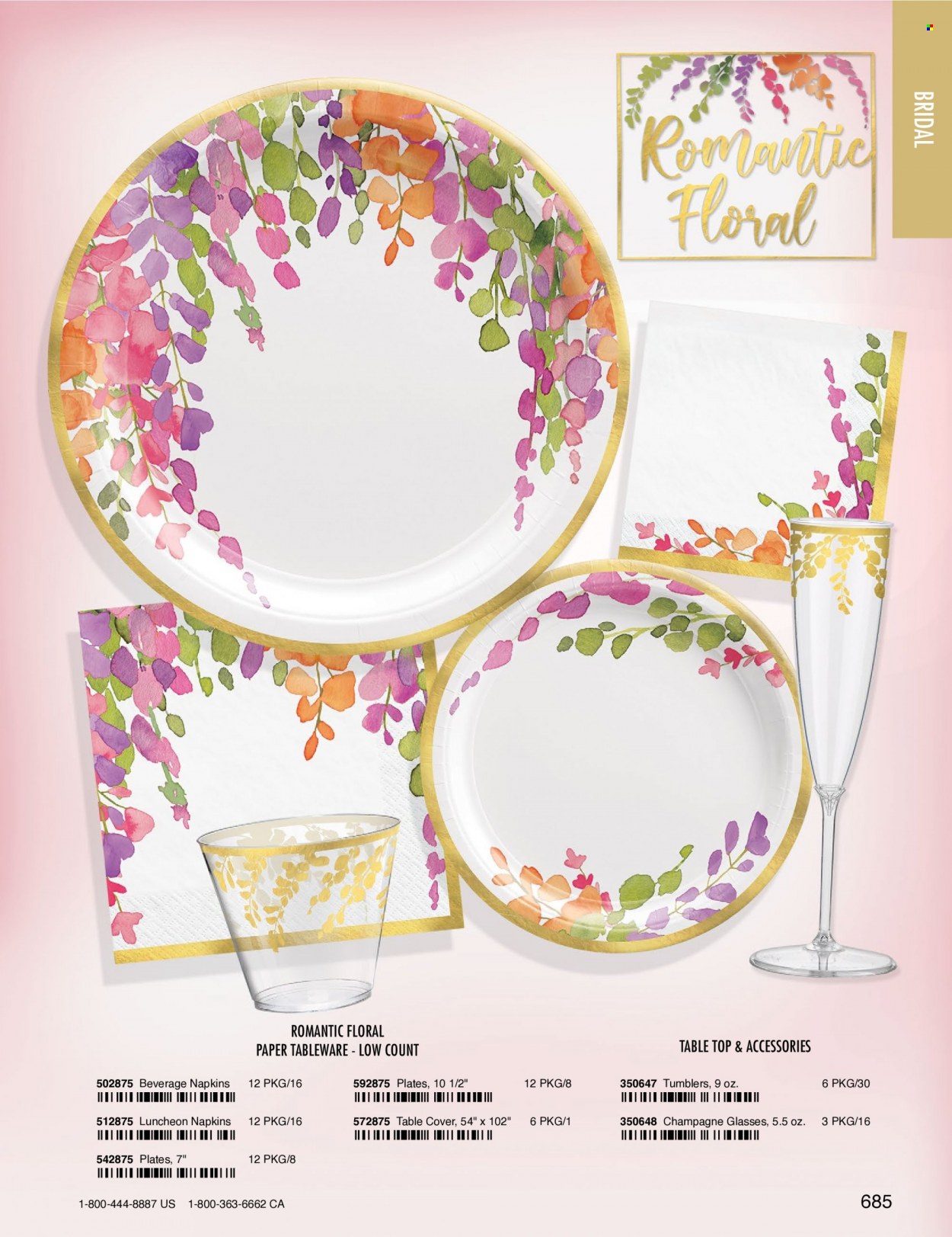 thumbnail - Amscan Flyer - Sales products - napkins, tableware, tumbler, plate, champagne glass. Page 688.