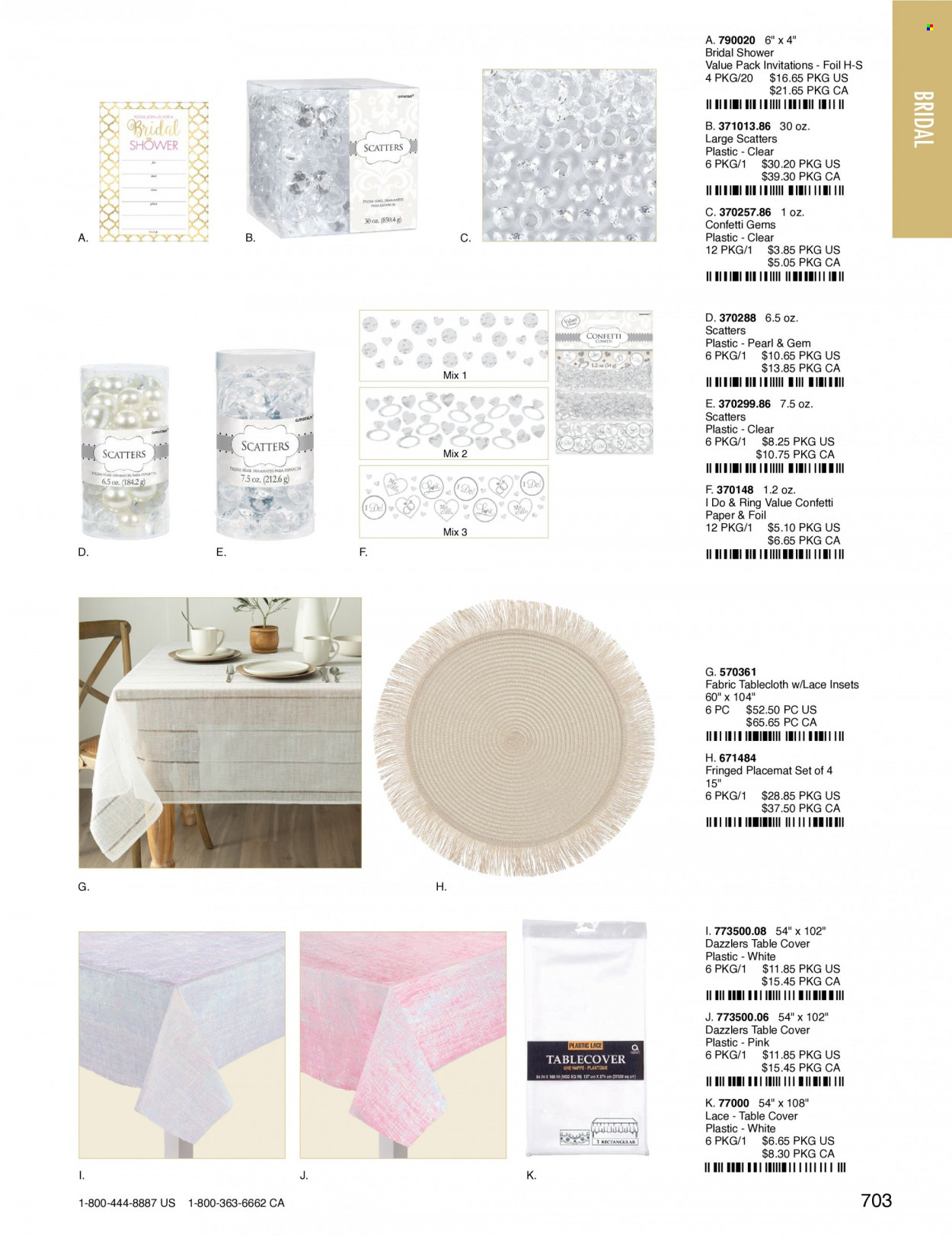 thumbnail - Amscan Flyer - Sales products - paper, tablecloth, placemat. Page 706.