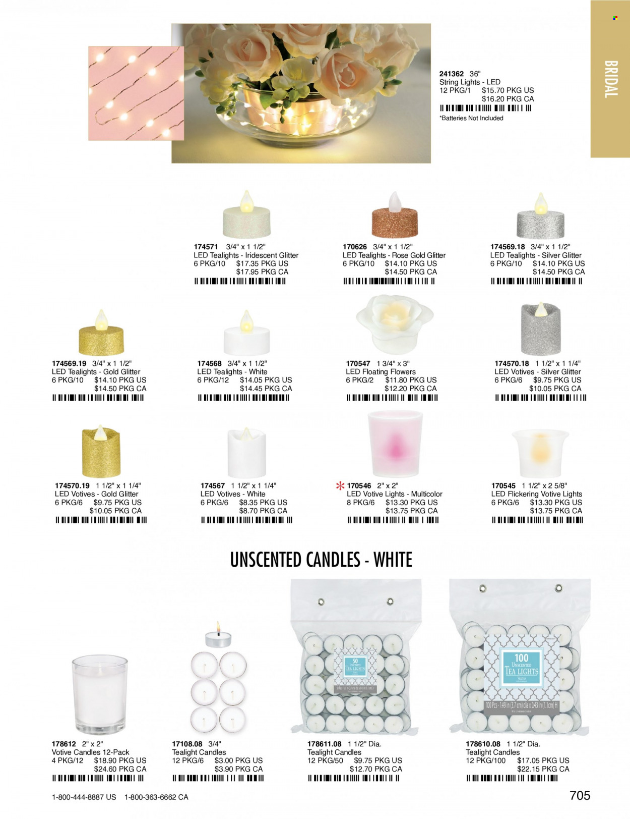 thumbnail - Amscan Flyer - Sales products - glitter, candle, tealight, tealights. Page 708.