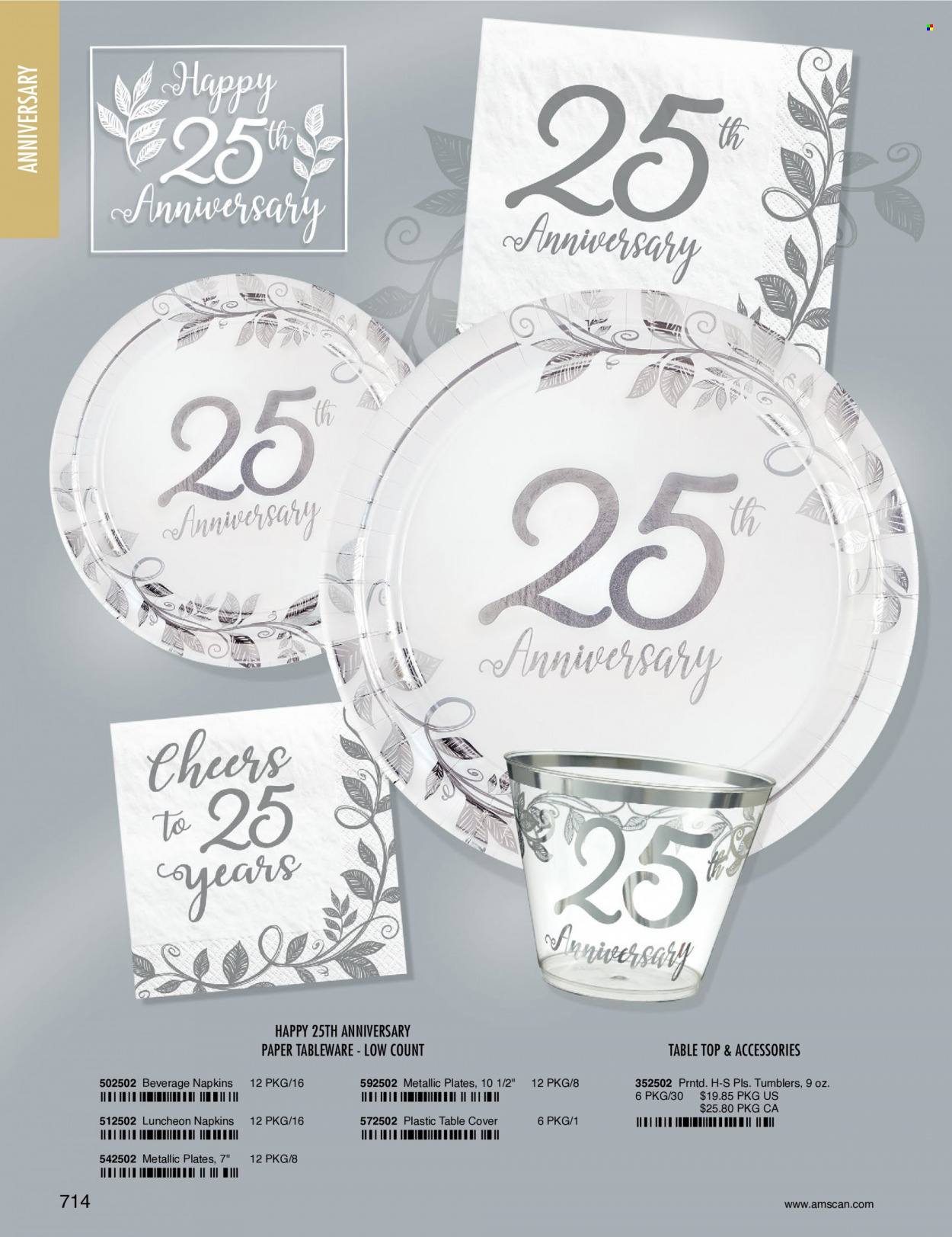 thumbnail - Amscan Flyer - Sales products - napkins, tableware, tumbler, plate. Page 717.