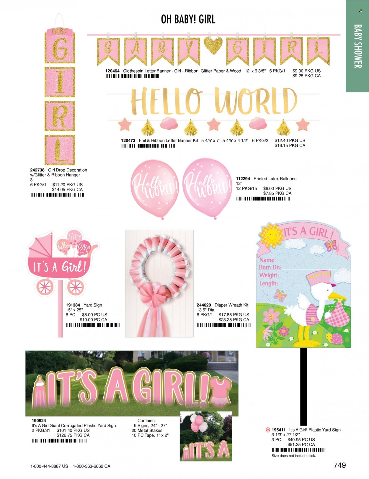 thumbnail - Amscan Flyer - Sales products - glitter, paper, balloons, wreath. Page 752.