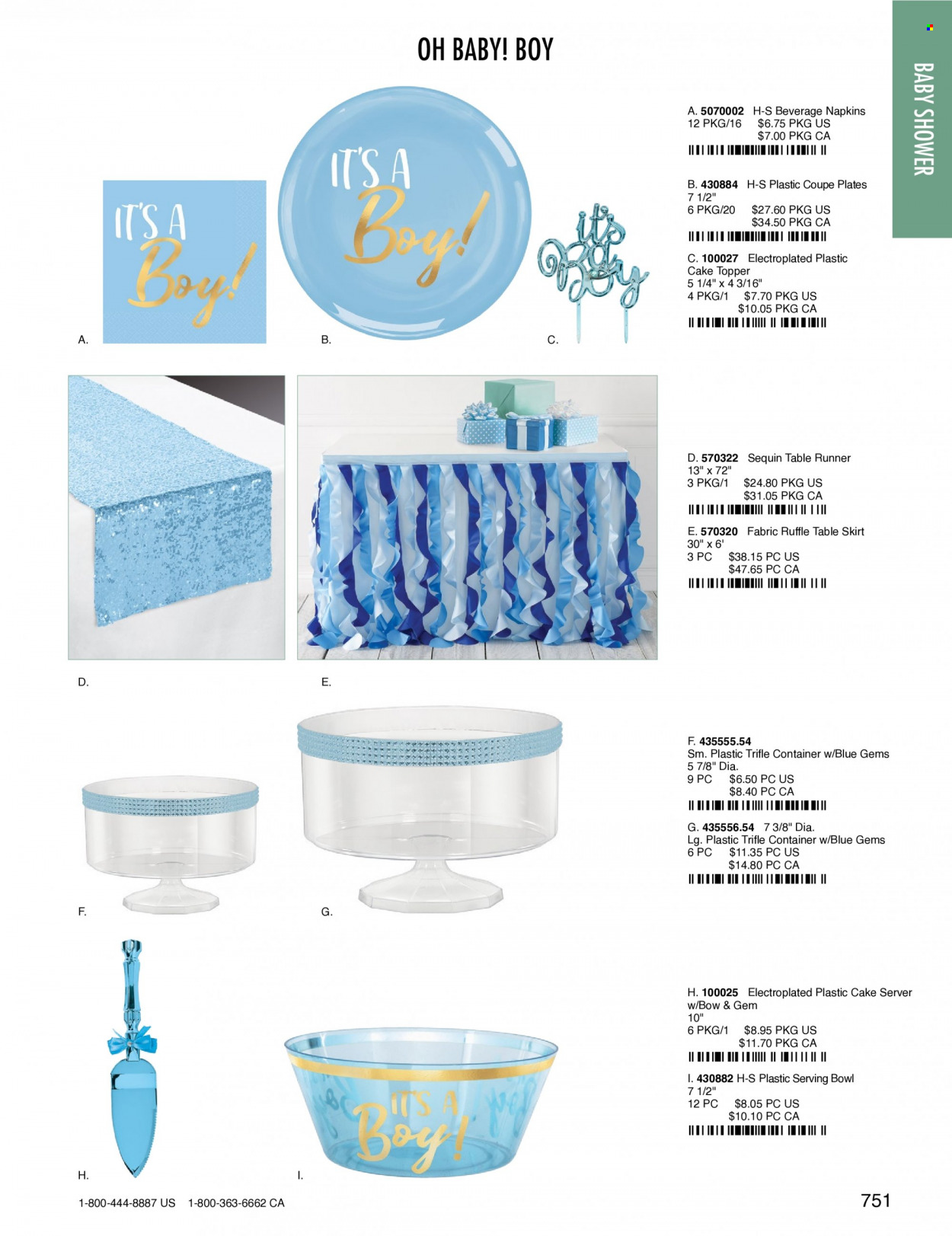 thumbnail - Amscan Flyer - Sales products - napkins, plate, serving bowl, bowl, container, table runner. Page 754.