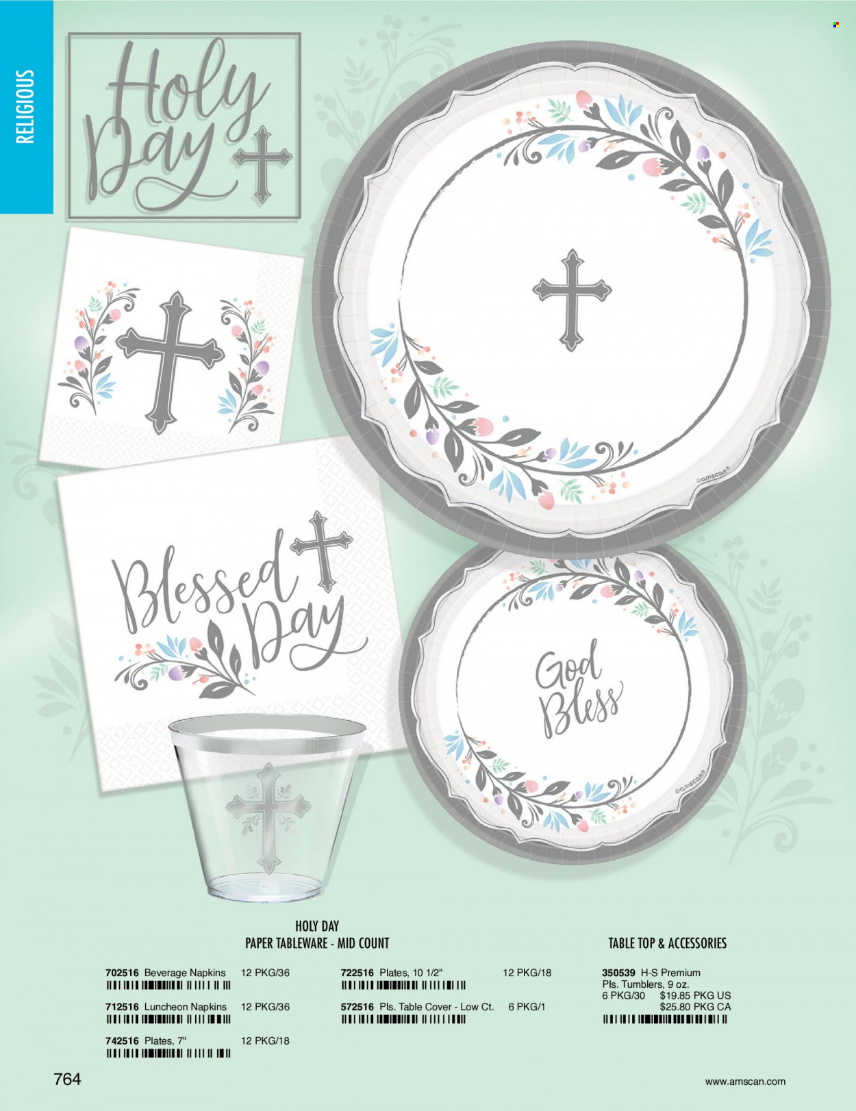thumbnail - Amscan Flyer - Sales products - napkins, tableware, tumbler, plate. Page 767.