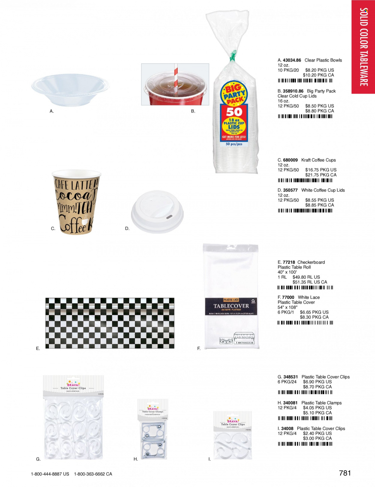 thumbnail - Amscan Flyer - Sales products - tableware, coffee cup, cup, bowl, plastic cup. Page 784.
