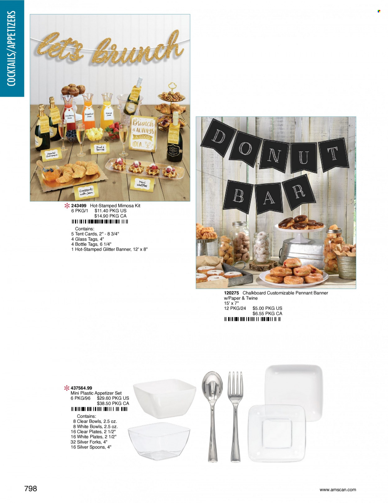 thumbnail - Amscan Flyer - Sales products - spoon, plate, bowl, glitter, chalkboard. Page 801.