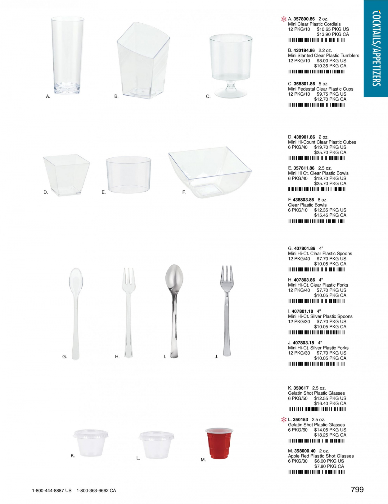 thumbnail - Amscan Flyer - Sales products - spoon, tumbler, cup, disposable cutlery, bowl, plastic cup, plastic glass. Page 802.