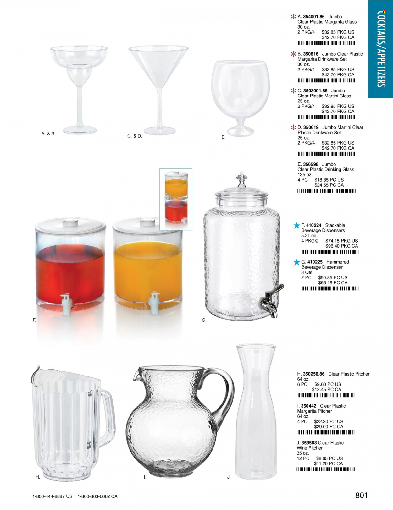thumbnail - Amscan Flyer - Sales products - drinkware, pitcher, dispenser, drinks glasses. Page 804.