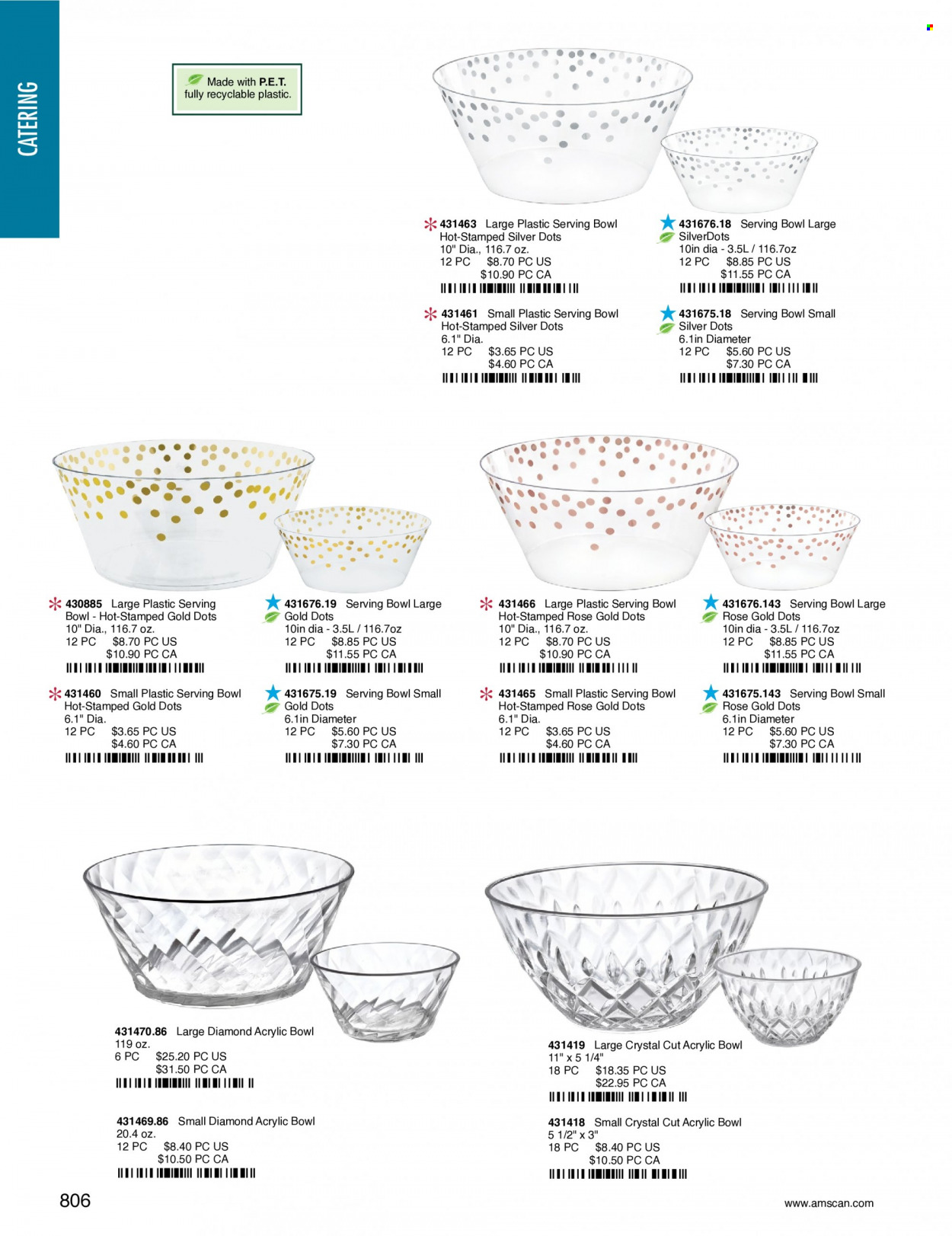 thumbnail - Amscan Flyer - Sales products - serving bowl, bowl. Page 809.