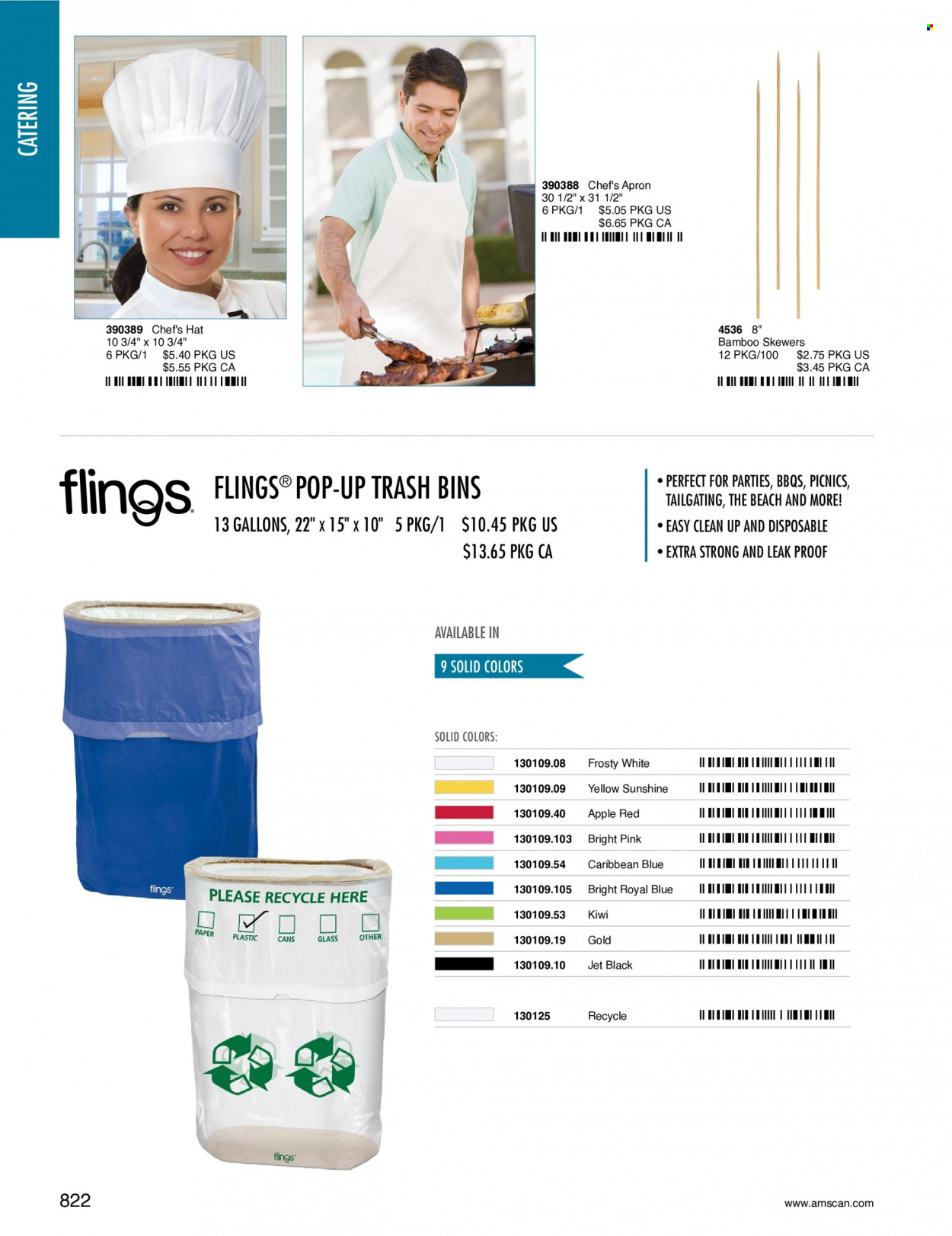 thumbnail - Amscan Flyer - Sales products - bamboo skewer, apron, paper. Page 825.