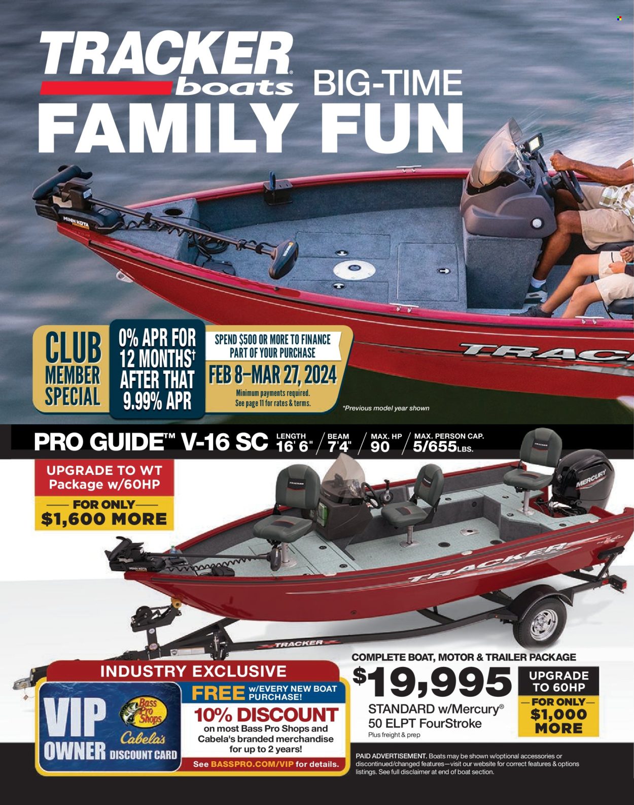 thumbnail - Cabela's Flyer - Sales products - Bass Pro, boat, trailer. Page 18.