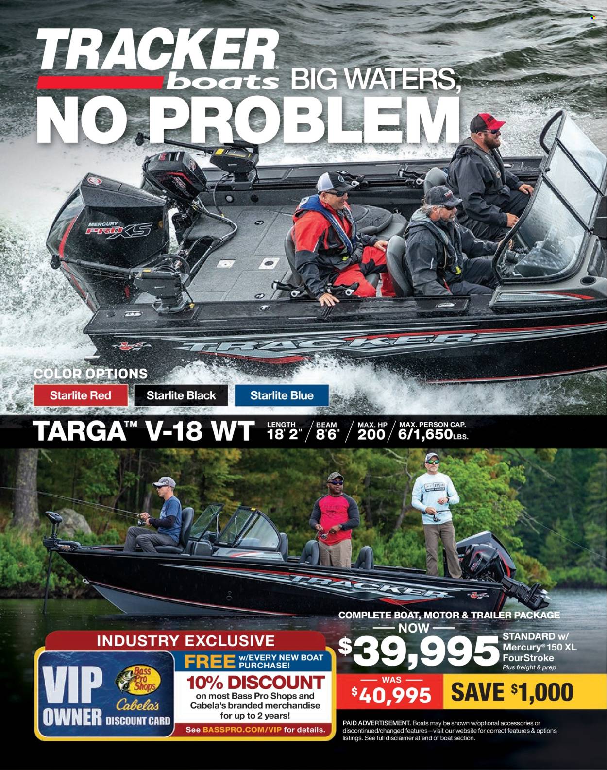 thumbnail - Cabela's Flyer - Sales products - Bass Pro, boat, trailer. Page 20.