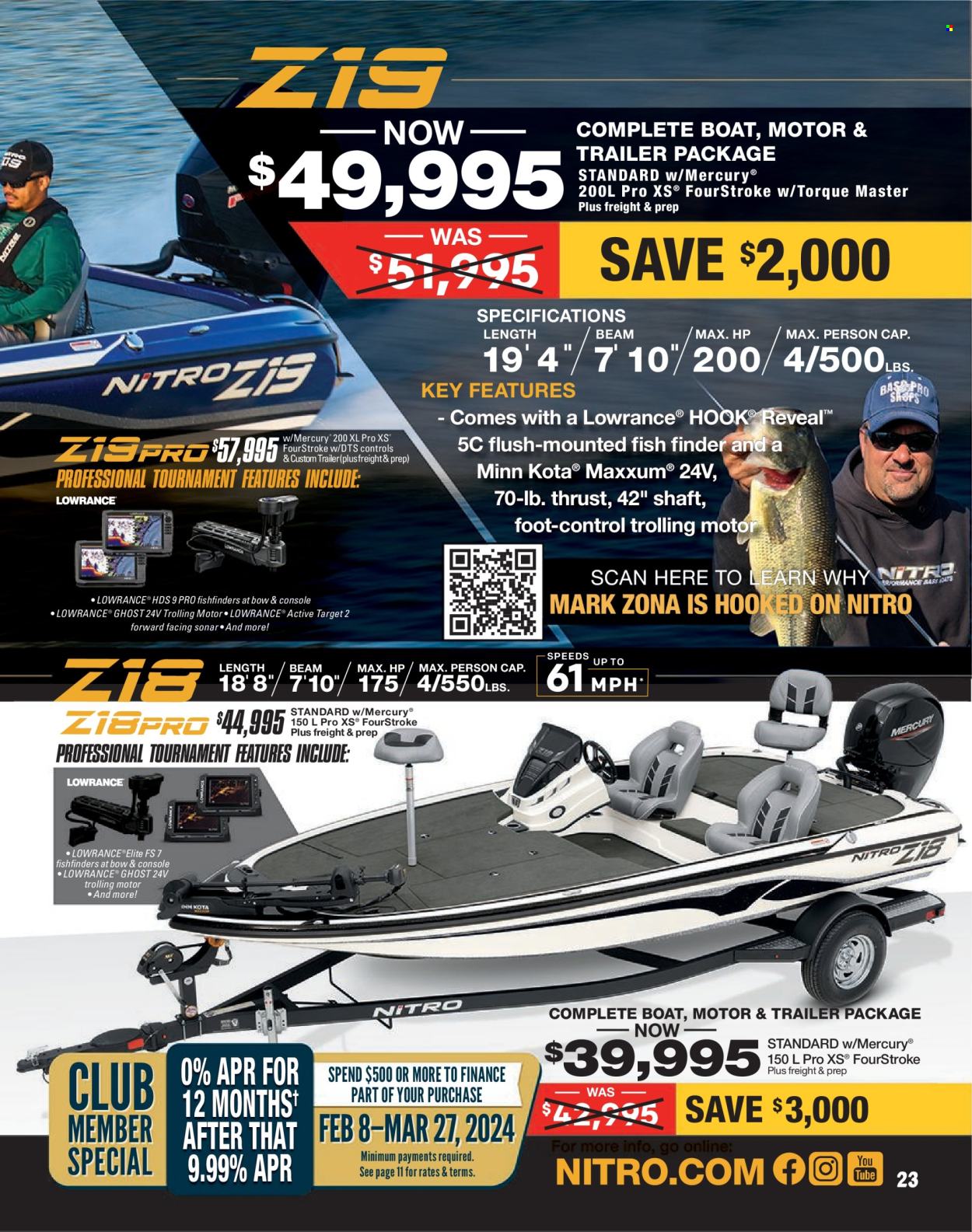 thumbnail - Cabela's Flyer - Sales products - fish, fish finder, Lowrance, boat, trailer. Page 23.