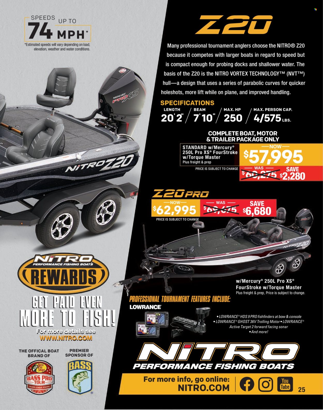 thumbnail - Cabela's Flyer - Sales products - fish, Lowrance, boat, trailer. Page 25.