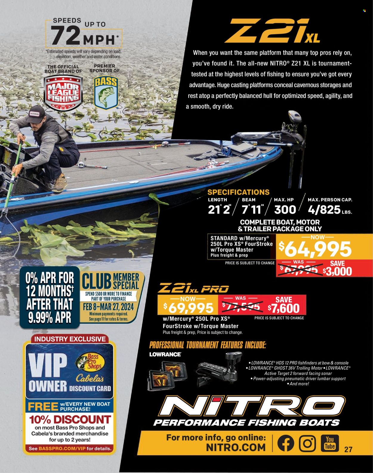 thumbnail - Cabela's Flyer - Sales products - Bass Pro, Lowrance, boat, trailer. Page 27.