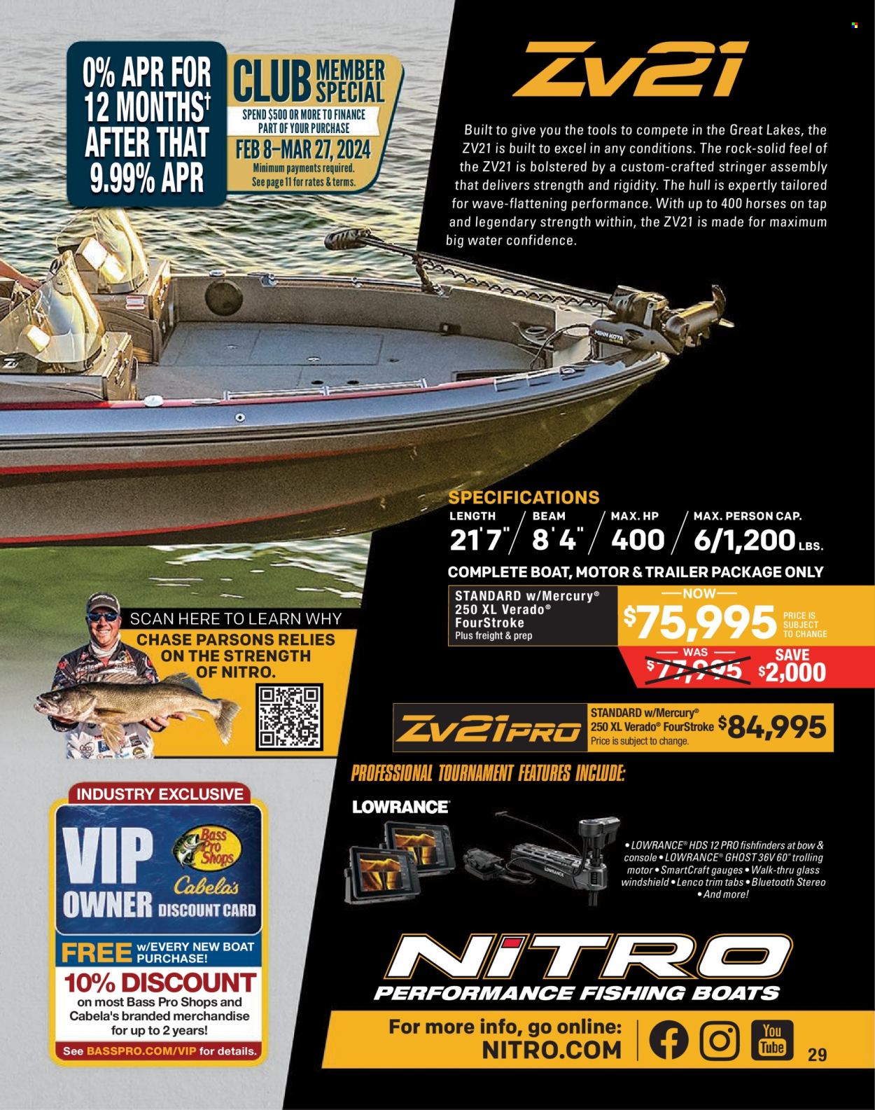 thumbnail - Cabela's Flyer - Sales products - Bass Pro, Lowrance, boat, trailer. Page 29.