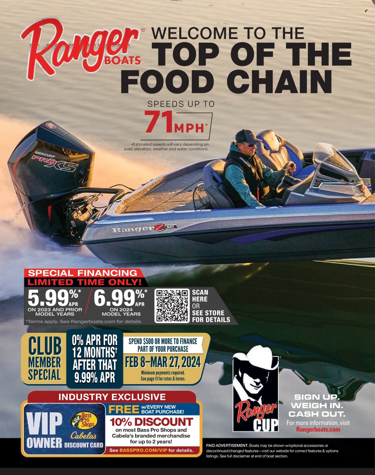 thumbnail - Cabela's Flyer - Sales products - Bass Pro, boat. Page 36.
