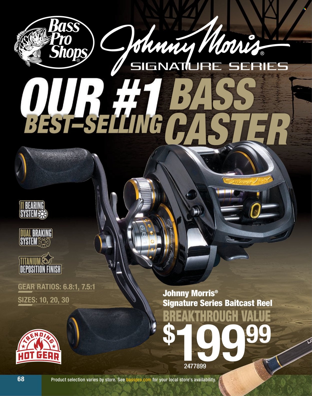 thumbnail - Cabela's Flyer - Sales products - baitcast reel, Bass Pro, reel. Page 68.