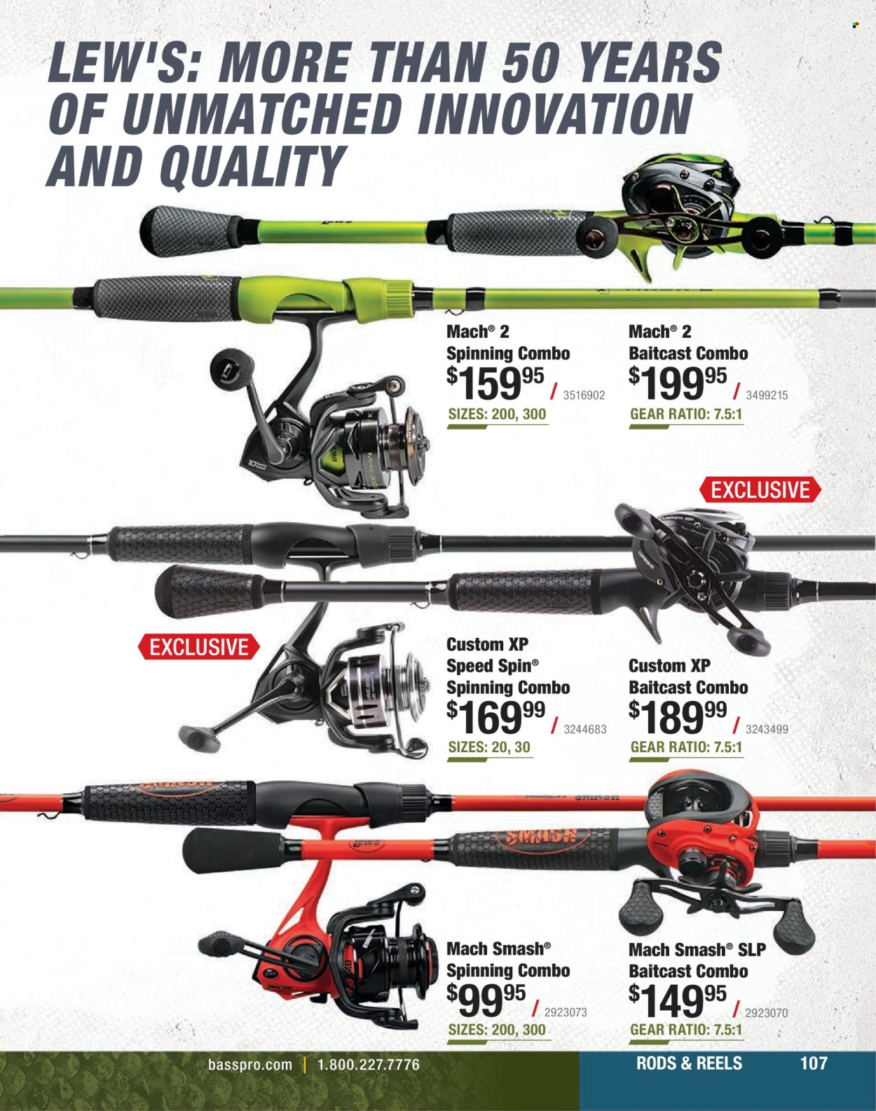 thumbnail - Cabela's Flyer - Sales products - baitcast combo. Page 107.