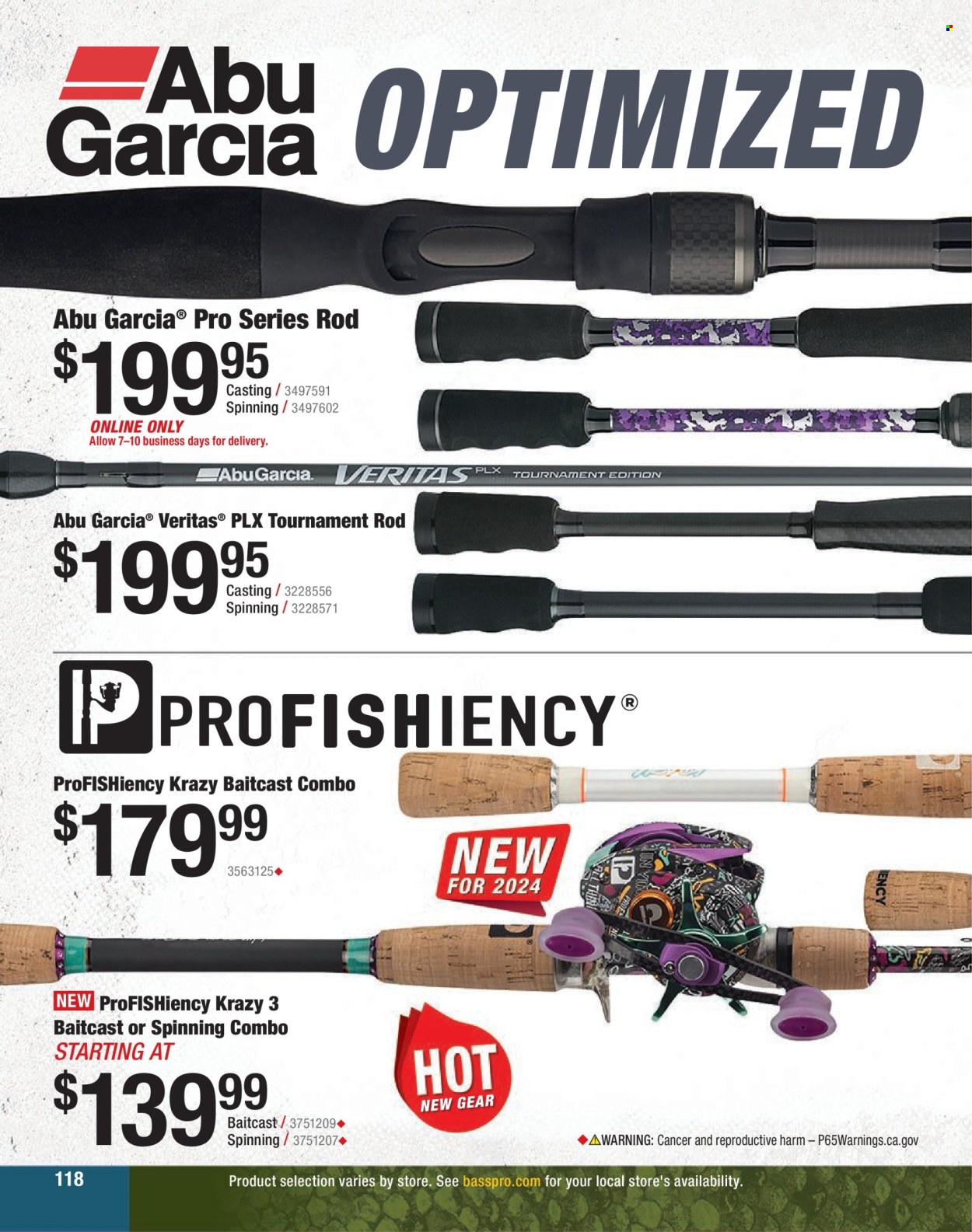 thumbnail - Cabela's Flyer - Sales products - baitcast combo. Page 118.
