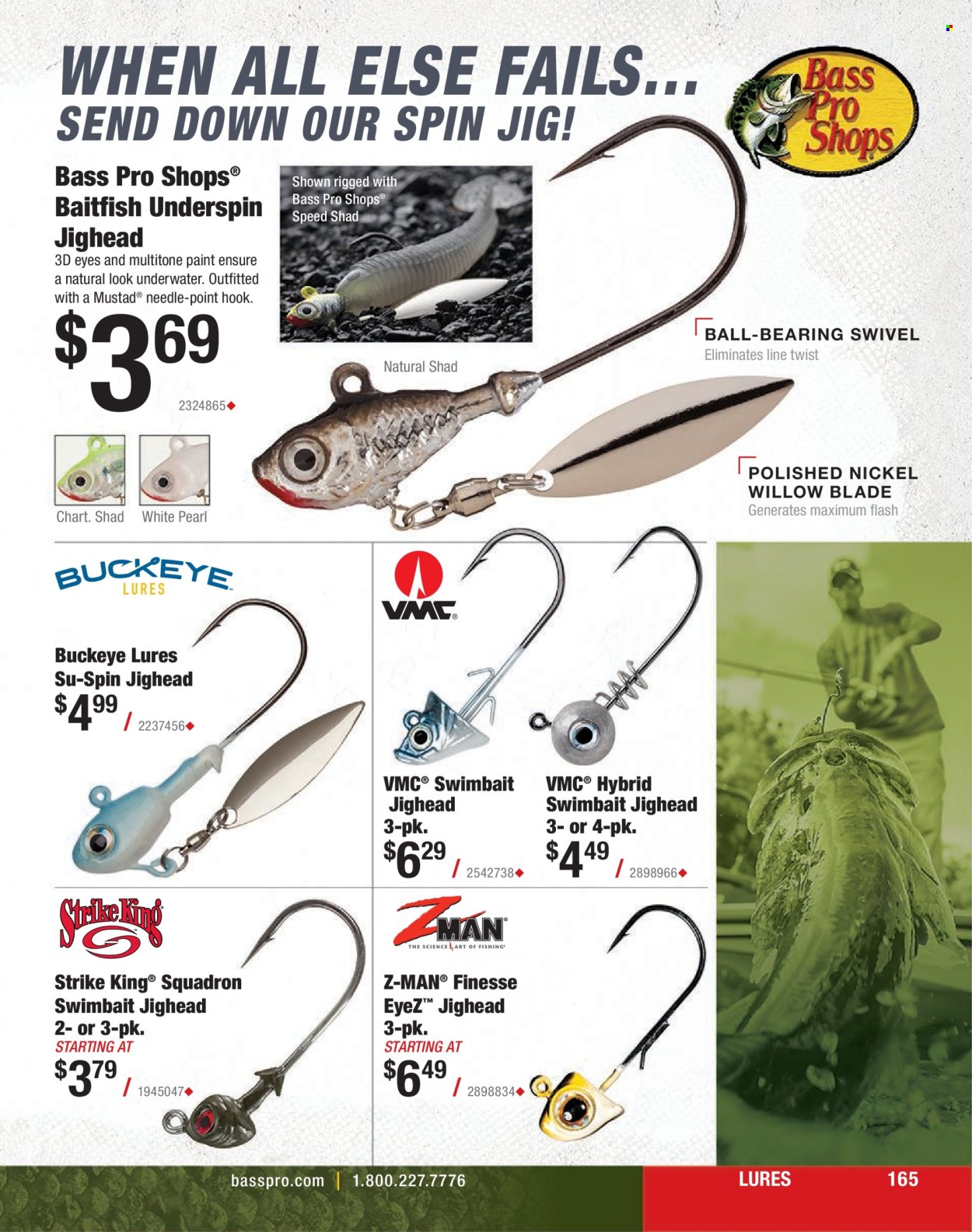 thumbnail - Cabela's Flyer - Sales products - Bass Pro, jig. Page 165.