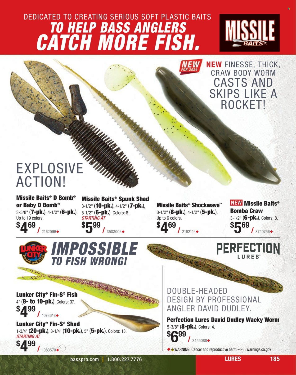thumbnail - Cabela's Flyer - Sales products - fish, rocket. Page 185.