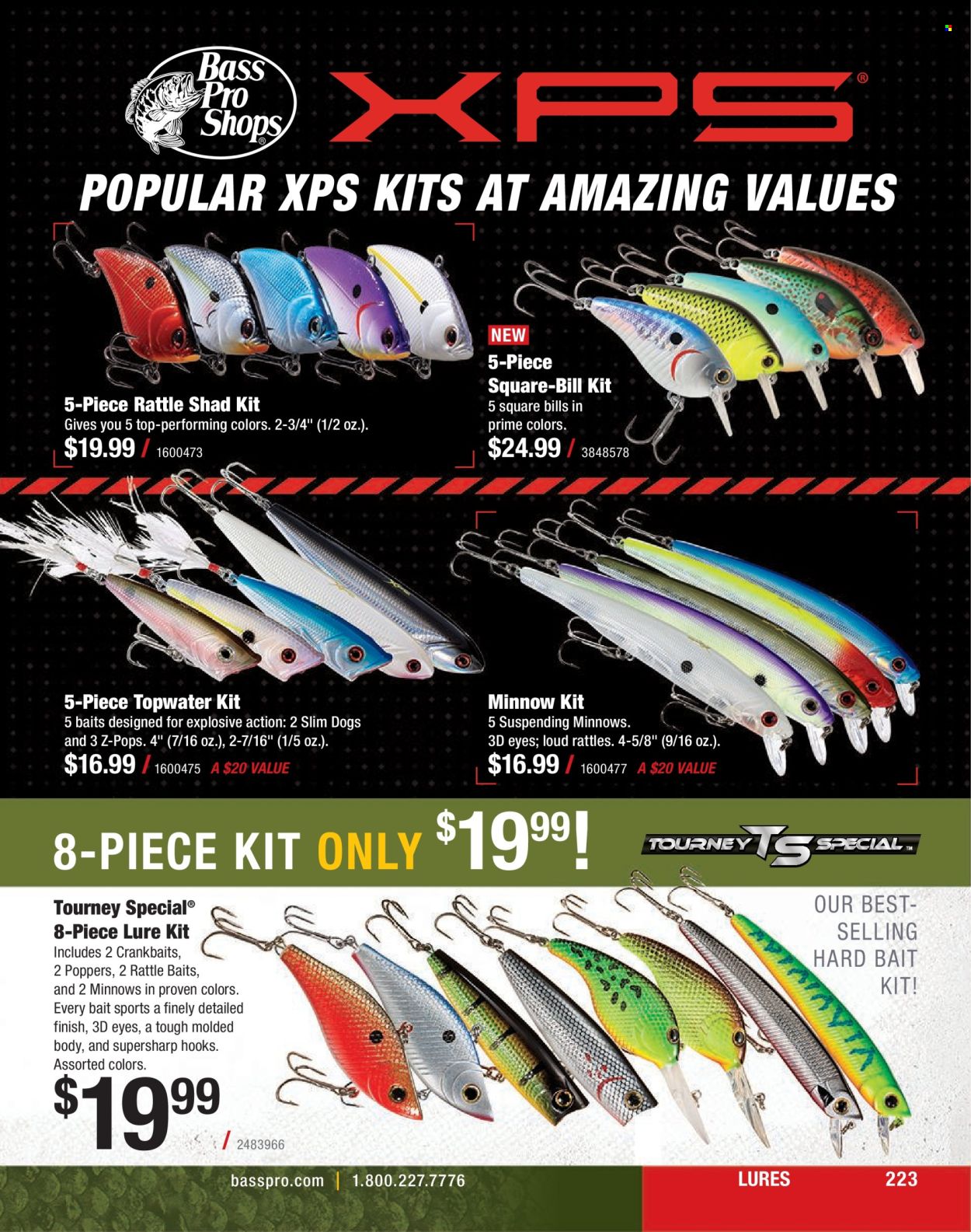 thumbnail - Cabela's Flyer - Sales products - Bass Pro, rattle. Page 223.