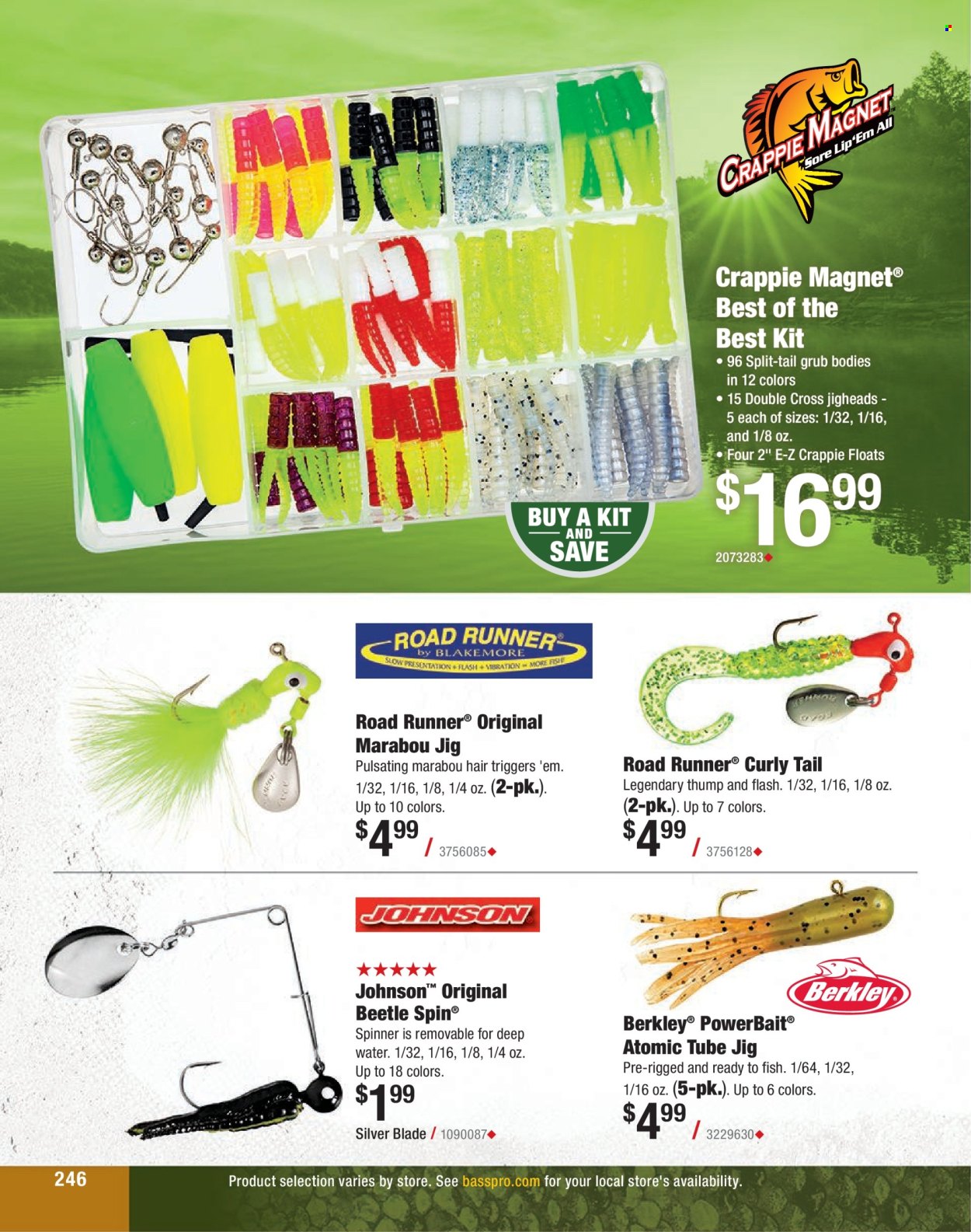 thumbnail - Cabela's Flyer - Sales products - fish, Atomic, jig, spinner. Page 246.