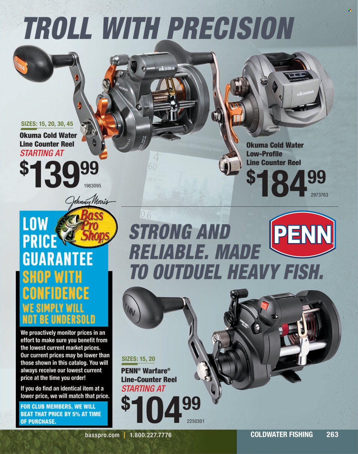 thumbnail - Cabela's Flyer - Sales products - fish, Bass Pro, reel, fishing rod, Penn. Page 263.