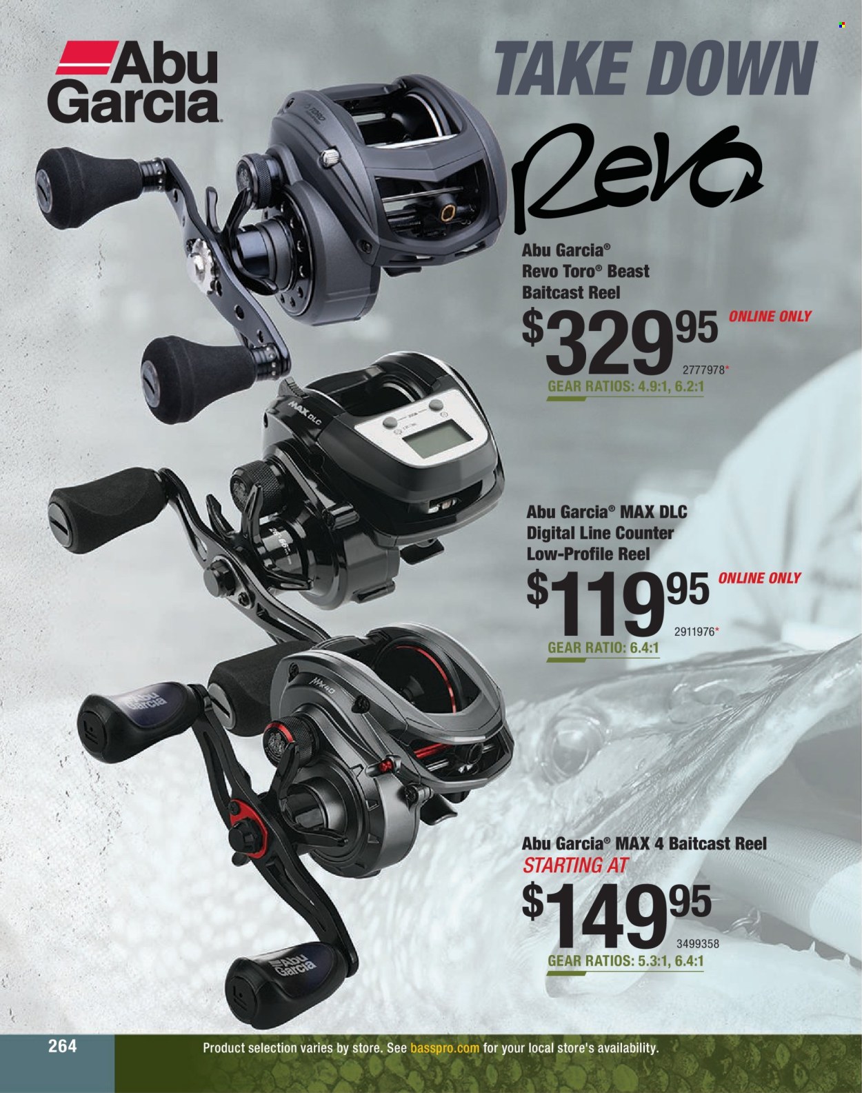 thumbnail - Cabela's Flyer - Sales products - baitcast reel, reel. Page 264.