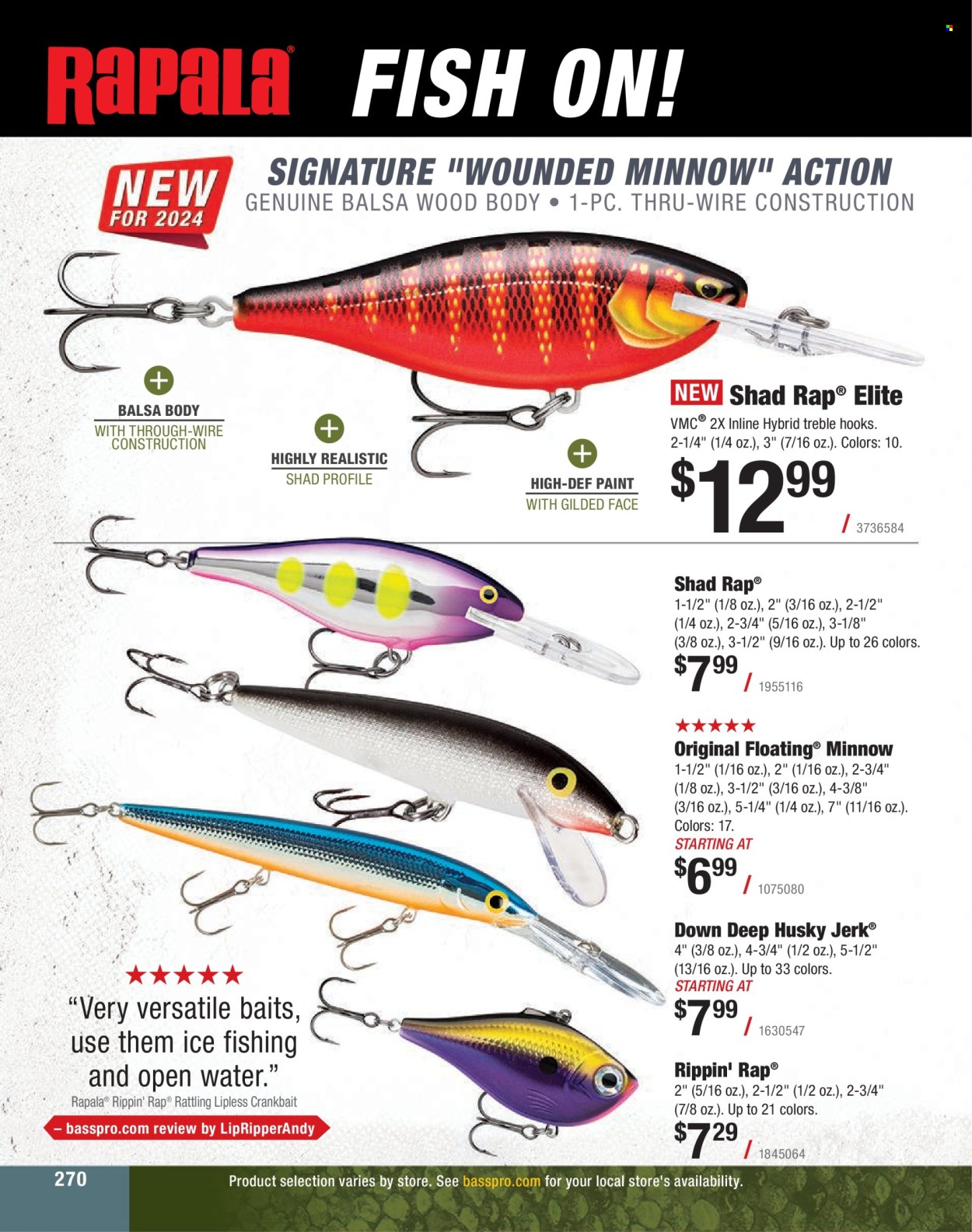 thumbnail - Cabela's Flyer - Sales products - fish, ice fishing. Page 270.