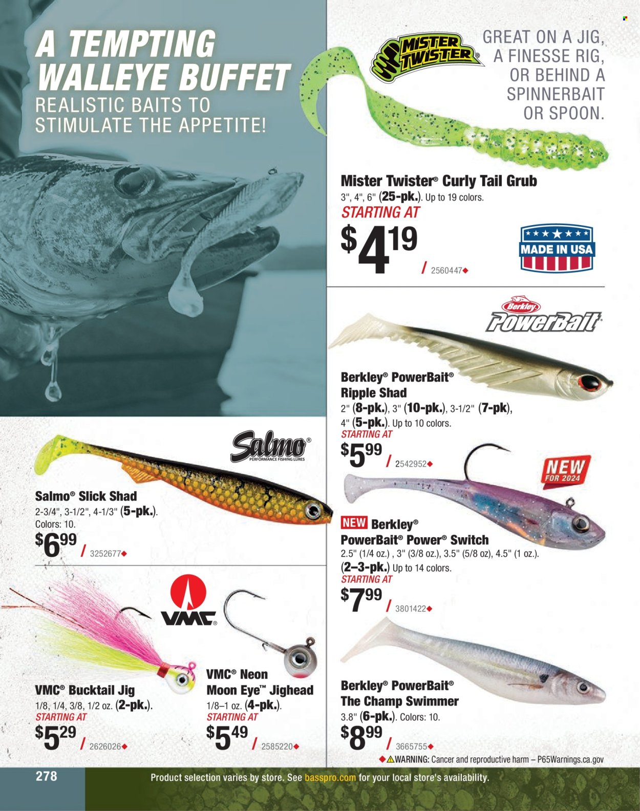 thumbnail - Cabela's Flyer - Sales products - jig, Twister. Page 278.