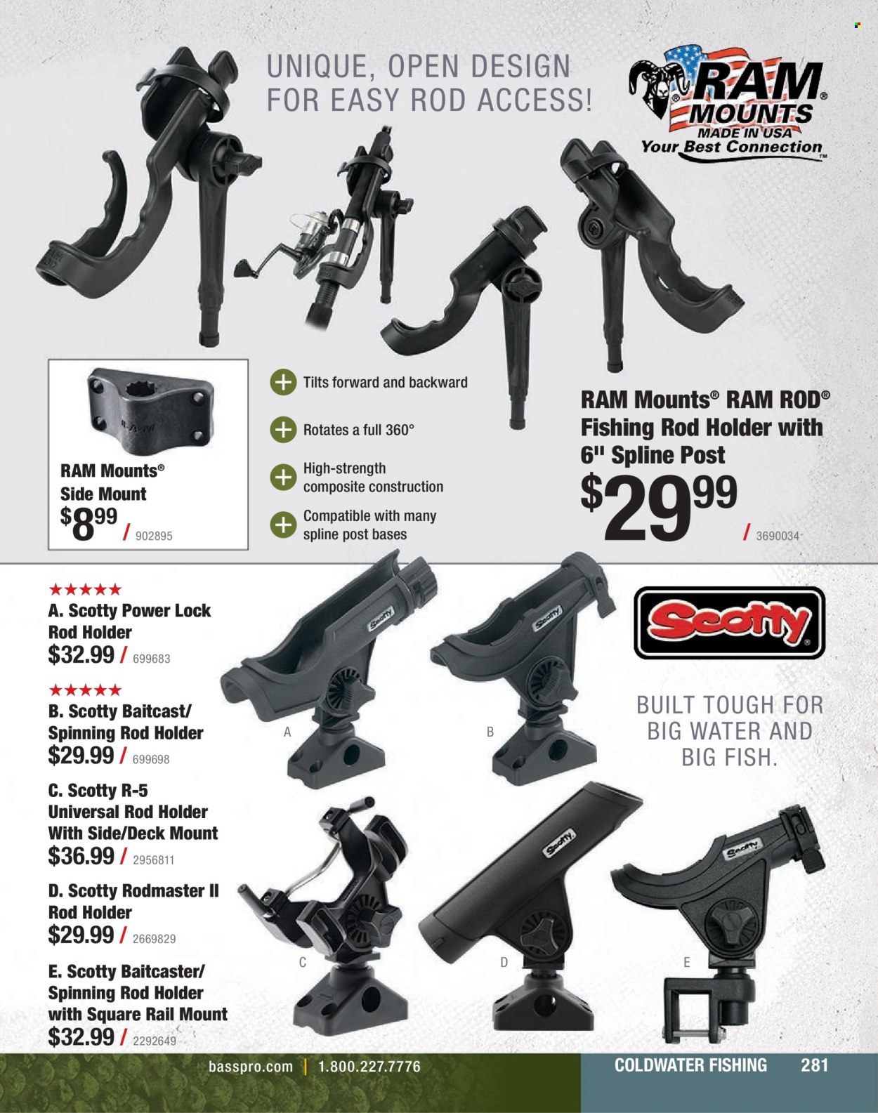 thumbnail - Cabela's Flyer - Sales products - fish, rod holder. Page 281.
