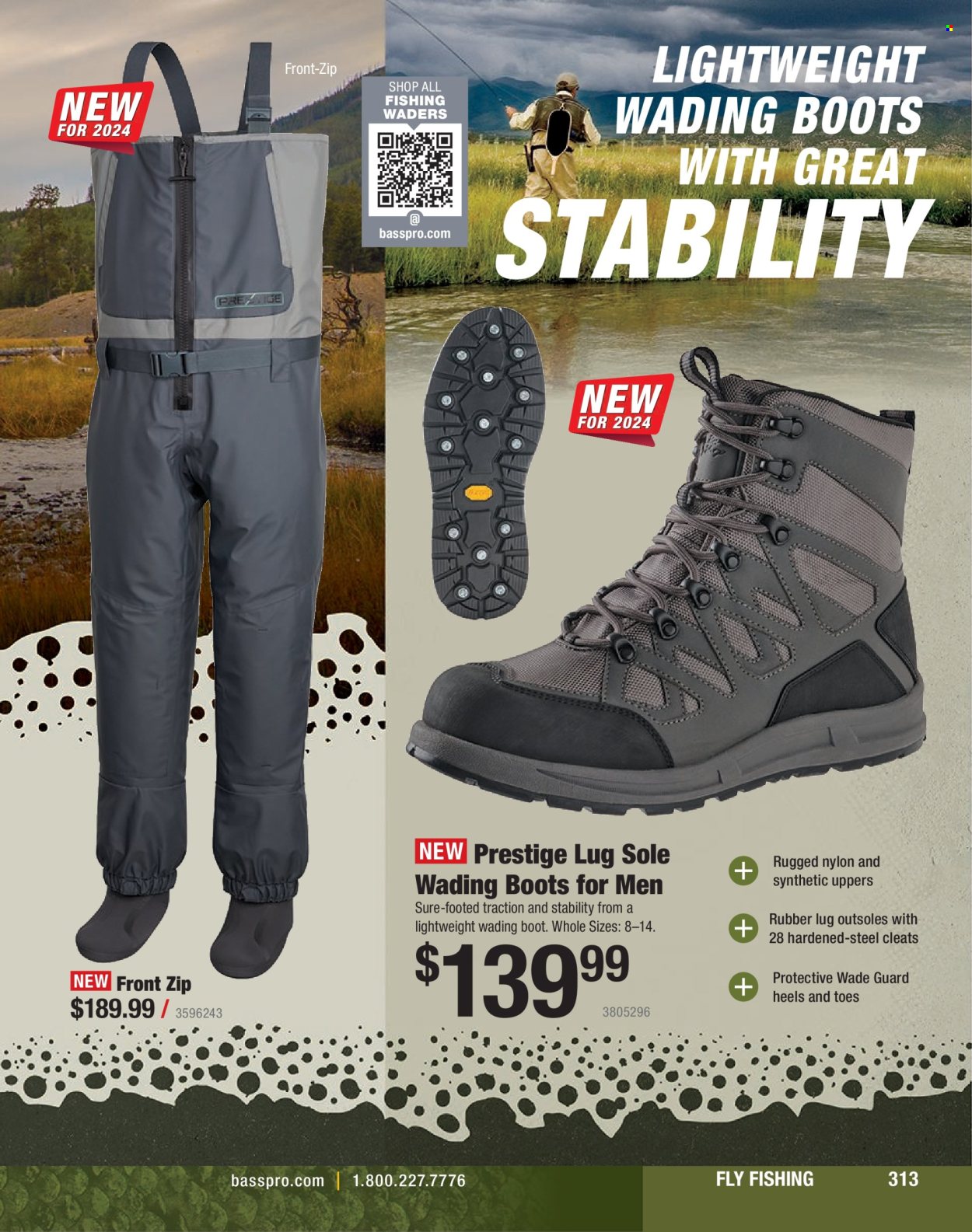 thumbnail - Cabela's Flyer - Sales products - boots, cleats, heels, wading boots. Page 313.