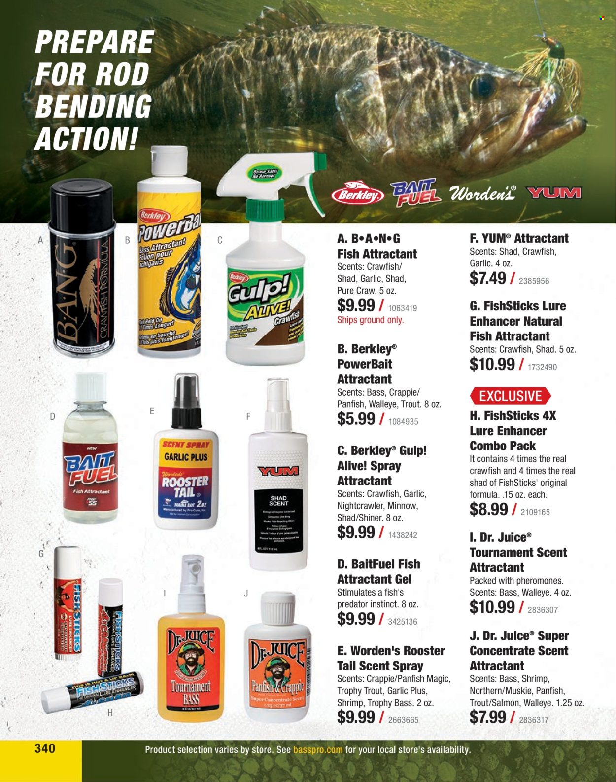 thumbnail - Cabela's Flyer - Sales products - fish, shiner. Page 340.